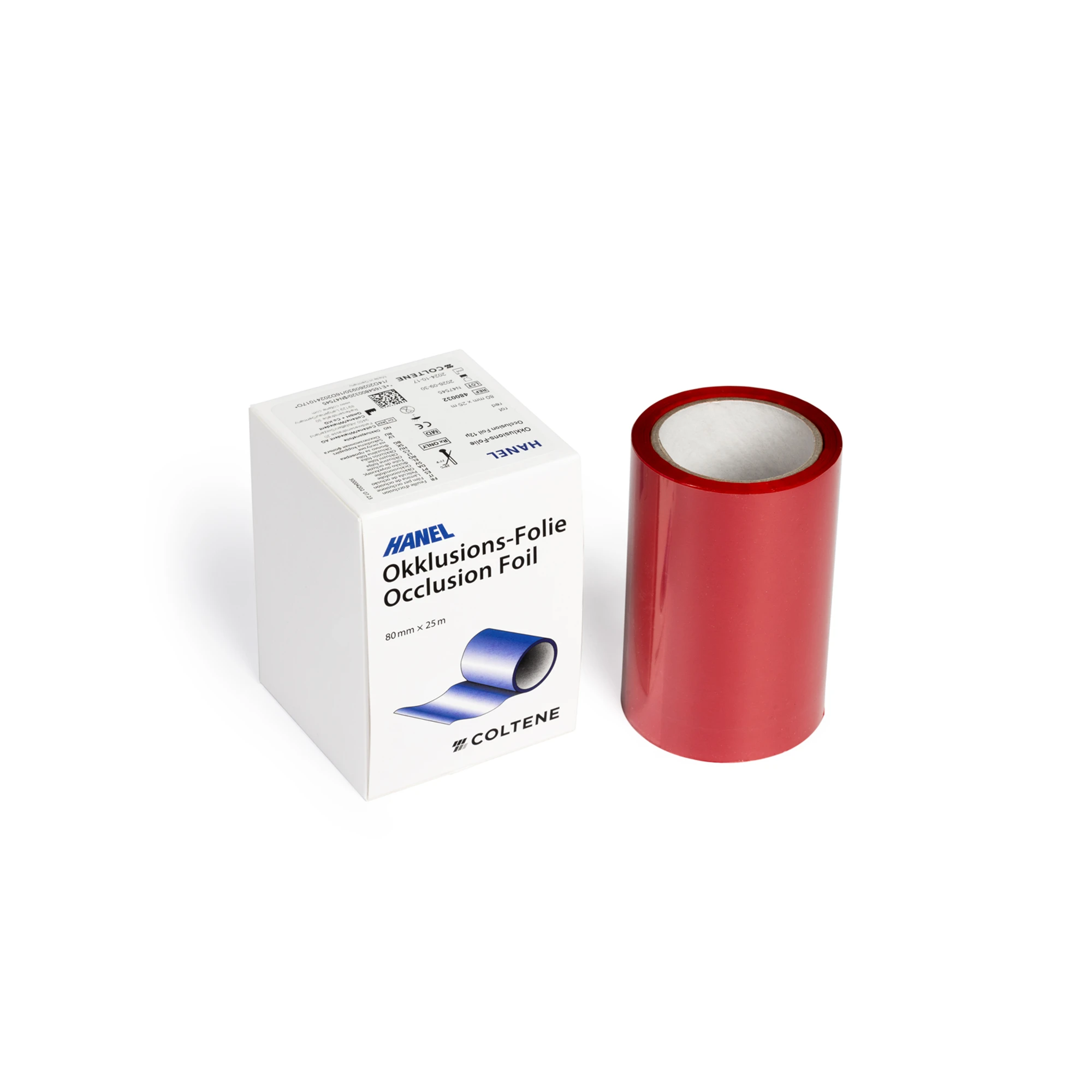 Hanel Occlusion Foil, One-Sided Red, 12 Microns, 80 mm x 25 m Roll, WDT-480032