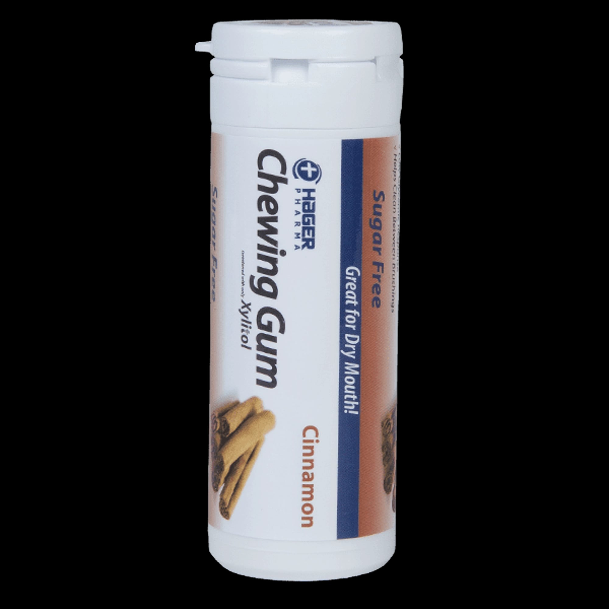 Miradent Xylitol Chewing Gum, Cinnamon, 30 Pieces per Vial, 12 Vials per Box, 630054
