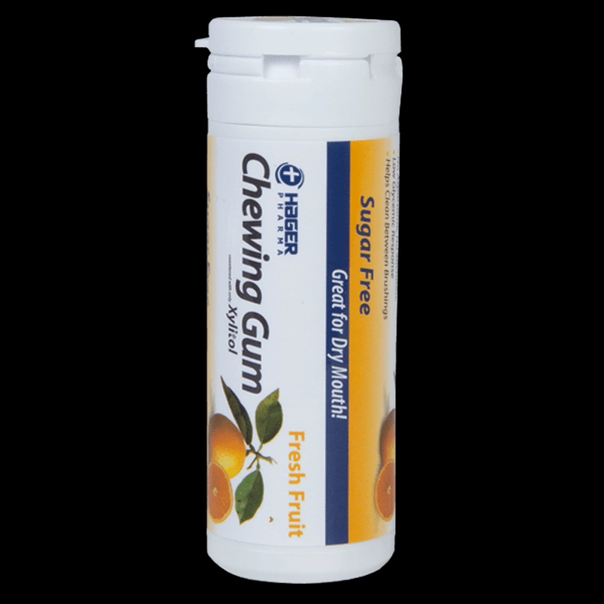 Miradent Xylitol Fresh Fruit Chewing Gum, 30 Pieces/Vial, 12 Vials/Box, 630055