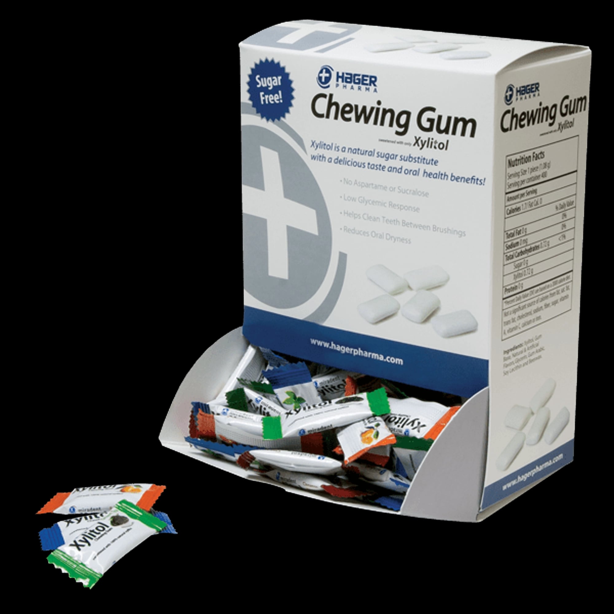 Miradent Xylitol Chewing Gum, Assorted Flavors (6), 2 Pieces per Pack, 200 Packs per Box, 635069