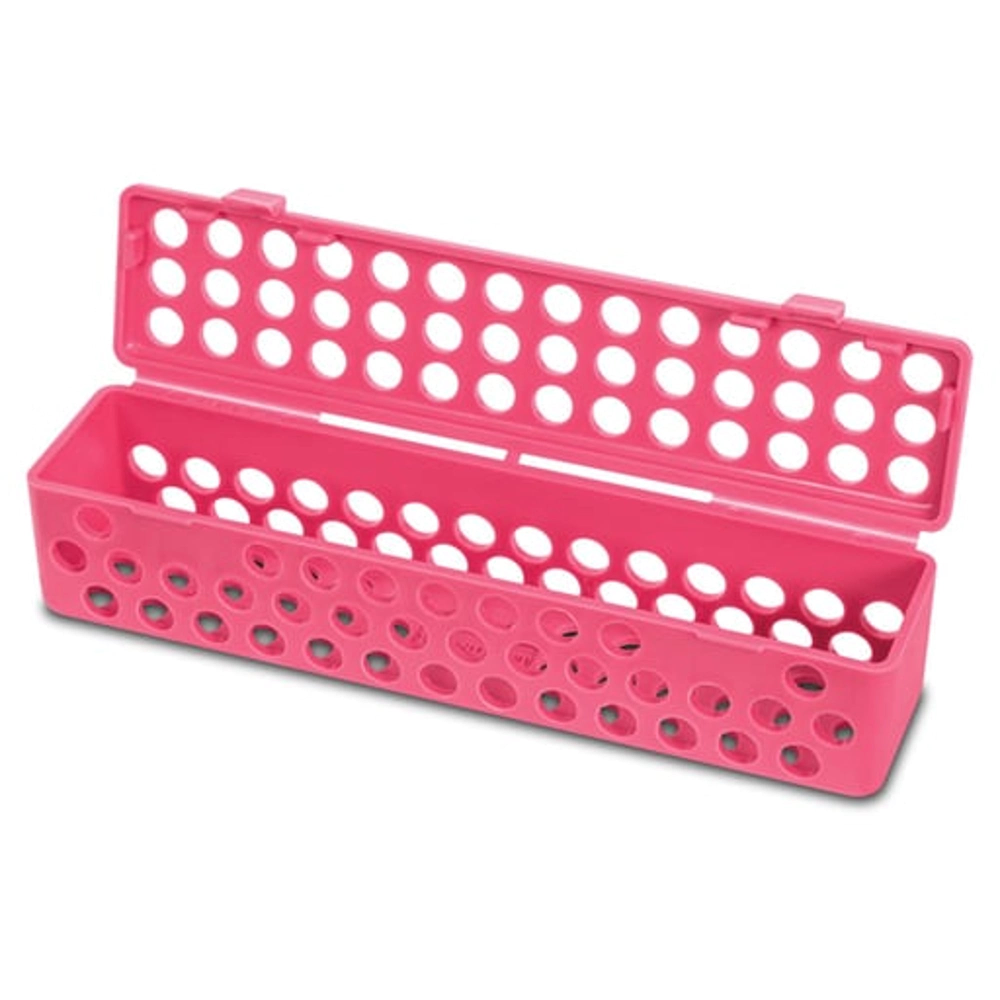 Plasdent Instrument Steri Container, Neon Pink, 8" x 1-3/4" x 1-3/4", Autoclavable, Single Container