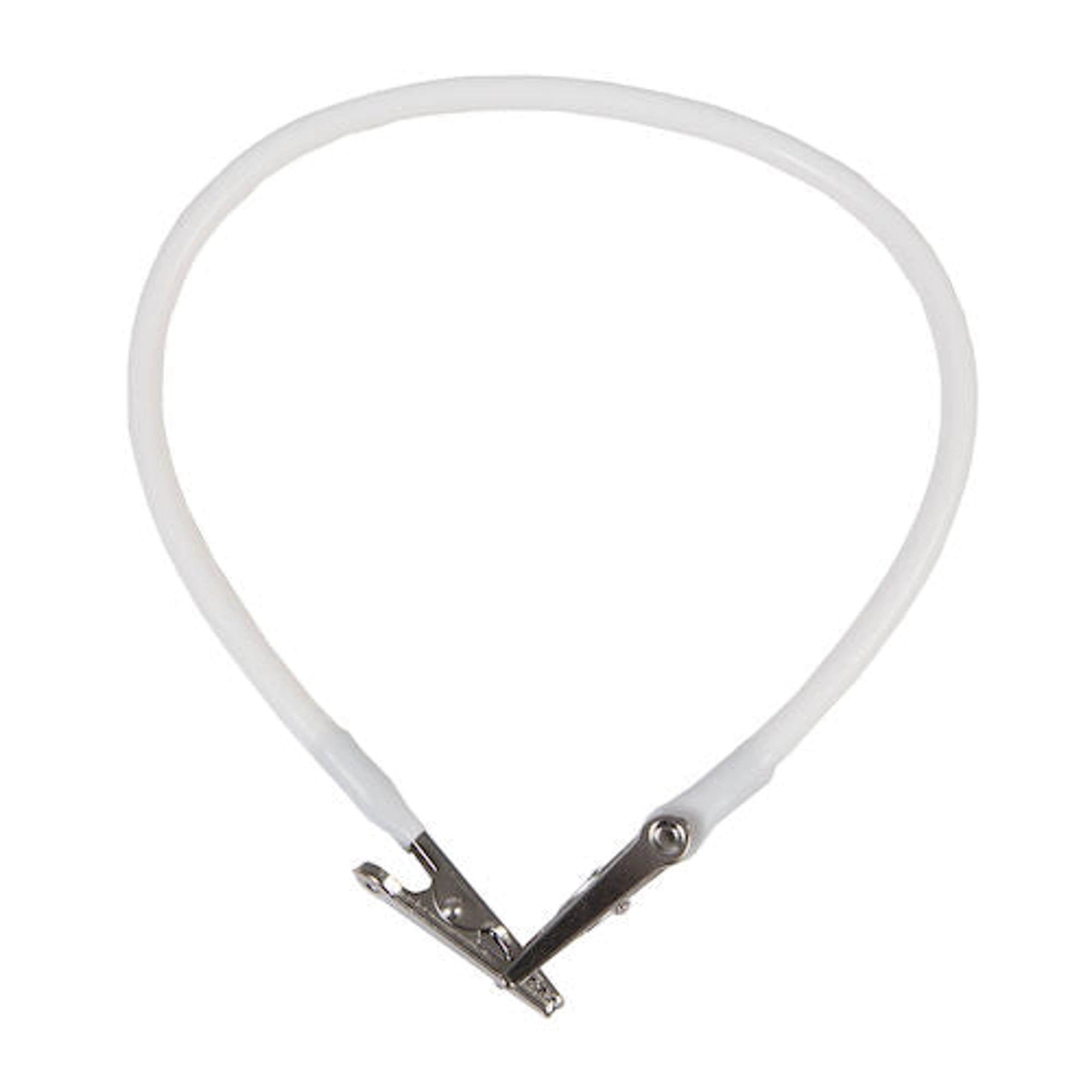 Plasdent Bib-Clips, White, Reusable Napkin Holder with Metal Clips, 17.5 inch, 204BC-1
