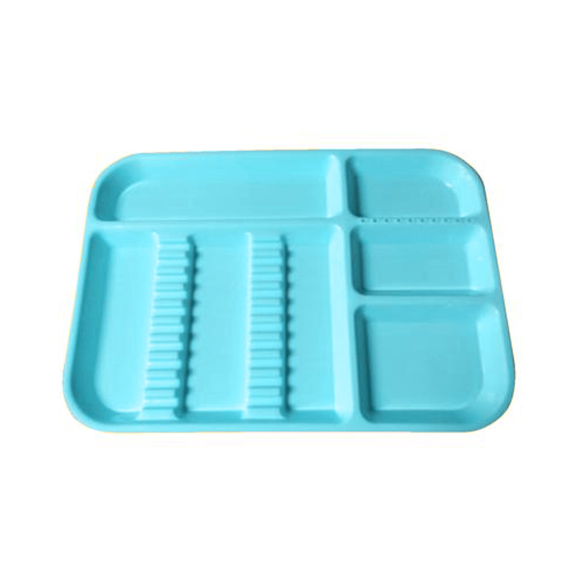 Plasdent Divided Tray Size B Neon Blue, 13-1/2" x 9-5/8" x 7/8"
