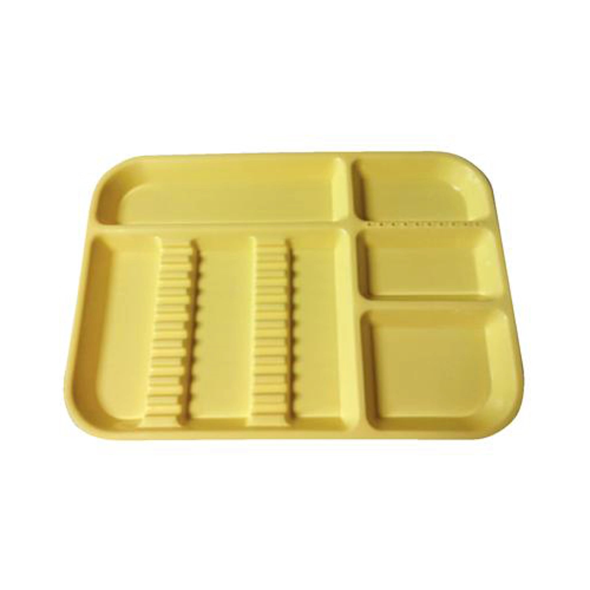 Plasdent Divided Set-Up Tray Size B, Neon Yellow, 13-1/2" x 9-5/8" x 7/8"