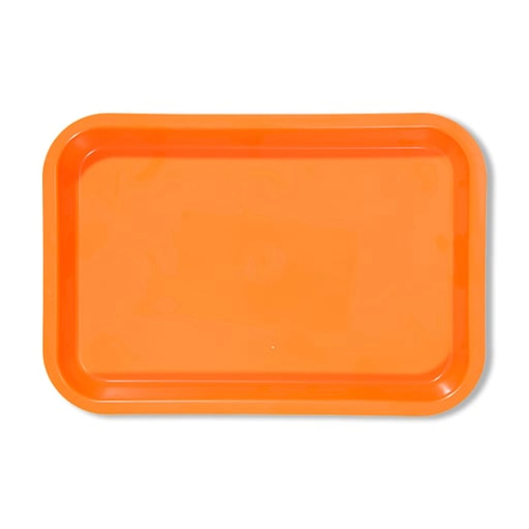 Plasdent Flat Mini Setup Tray Size F Neon Tangerine, 9⅝" x 6⅝" x ⅞", 300FMS-12N