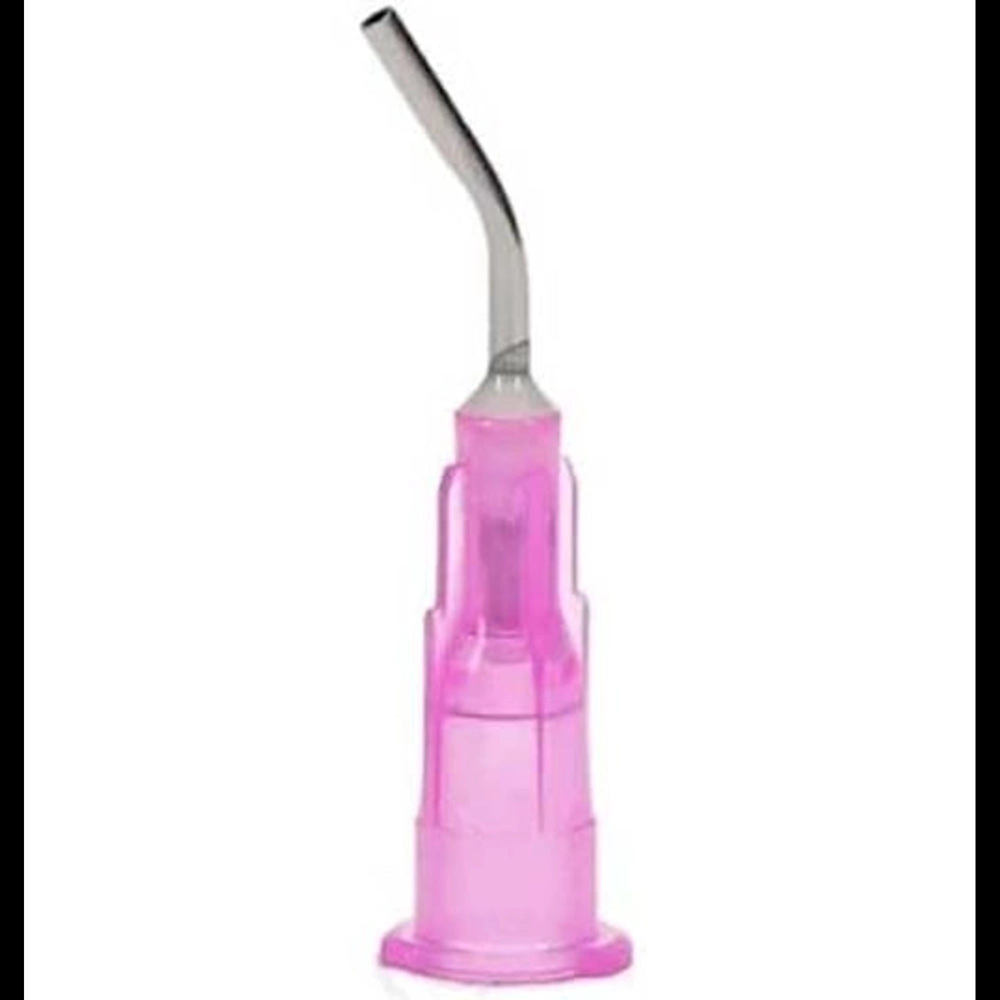 Quala Pre-Bent Dispensing Tips, 18 Gauge, Pink, 100/Pk