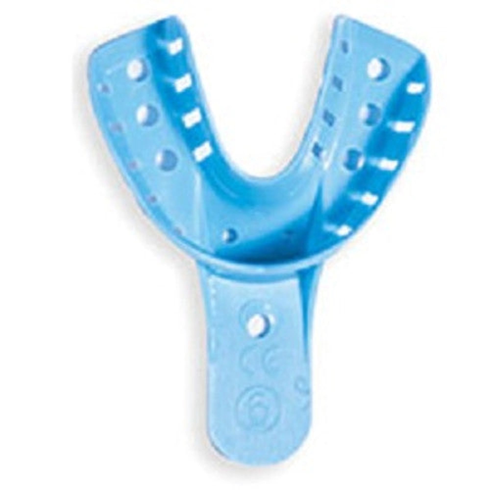Quala #2 Large Lower Perforated Disposable Plastic Impression Trays, Blue, 12/Bag, QIT2LGLW