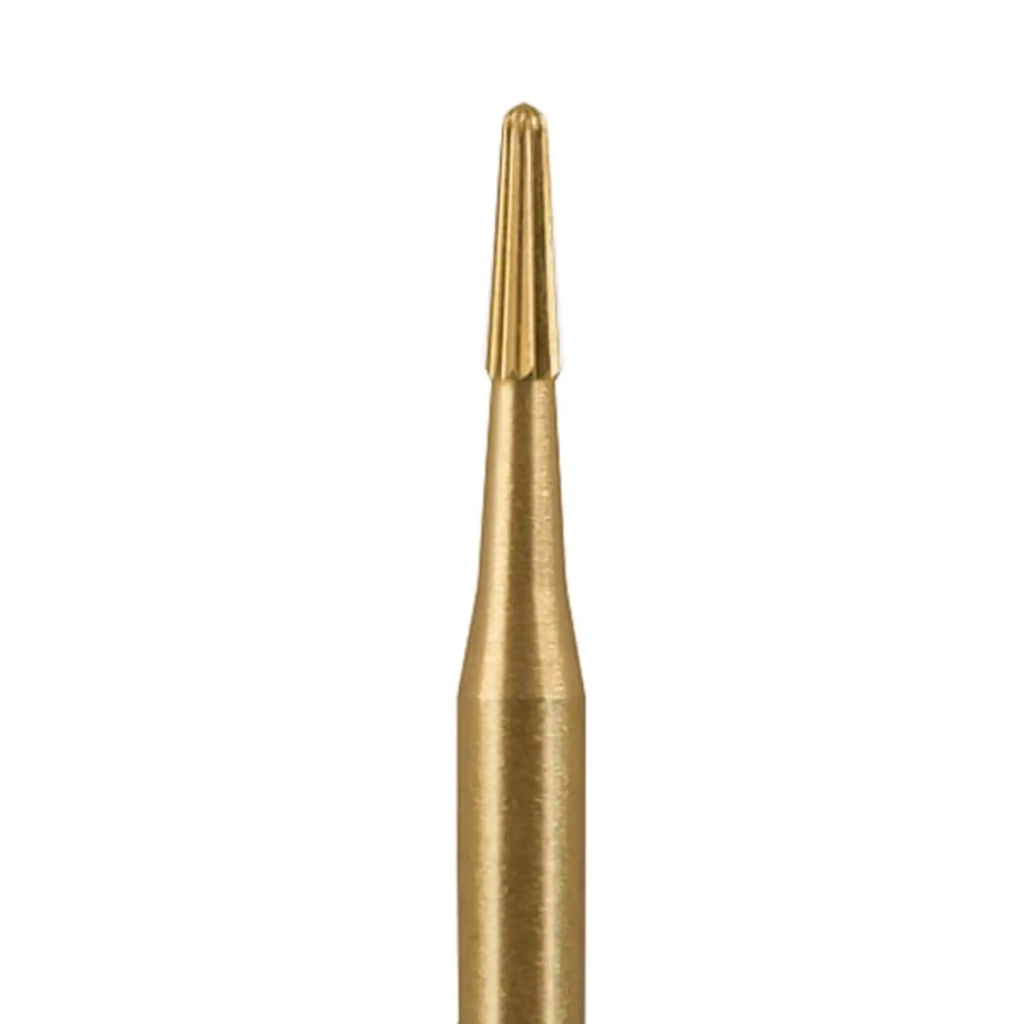 Microcopy Neoburr #OS2 FG Carbide Bur, Esthetic Finishing, Bullet Shape, 12 Blades, 0.9mm Diameter, 3.2mm Length, 25-Pack