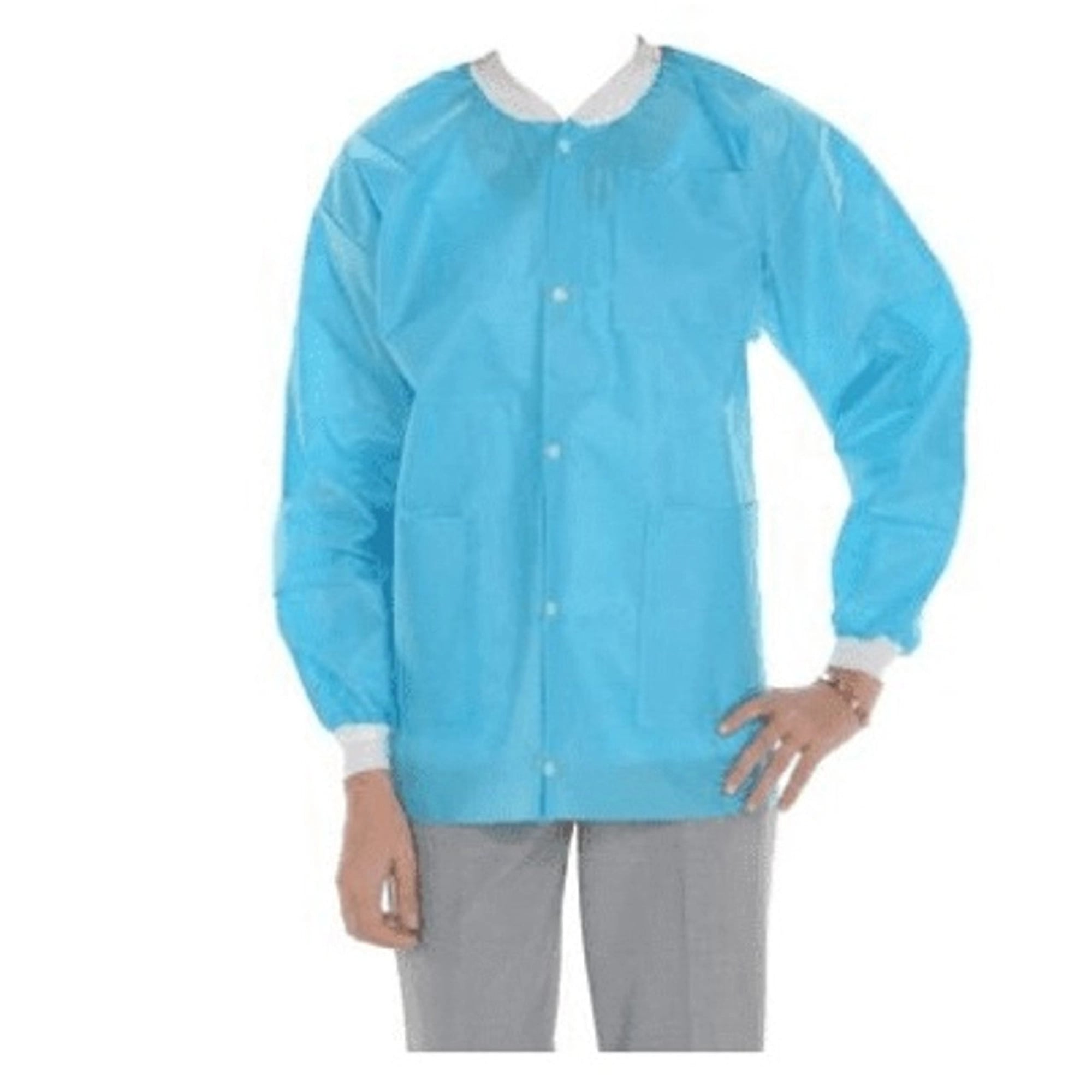 ValuMax Extra-Safe Hip-Length Lab Jacket, Aqua, Medium, 10/Pack