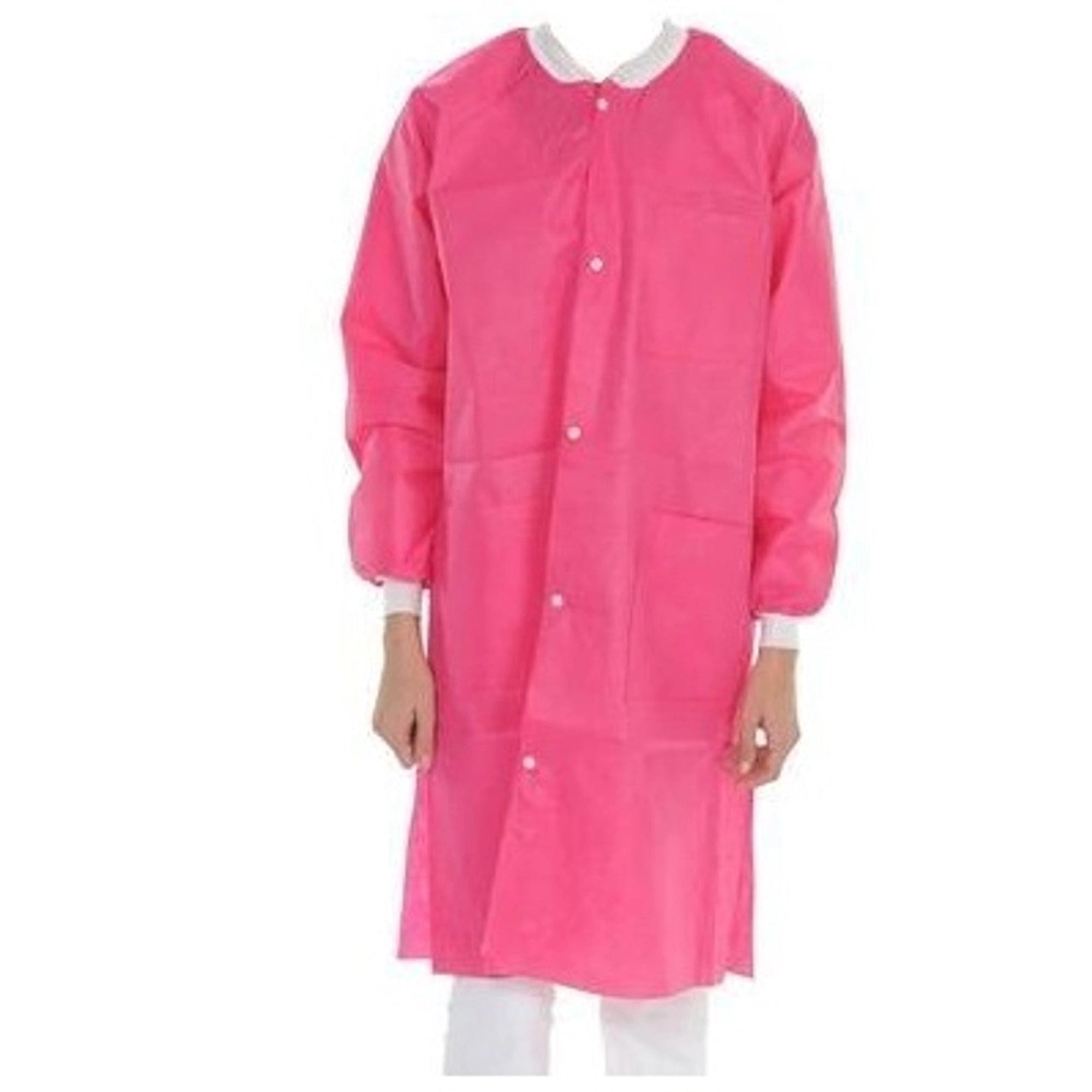 ValuMax Extra-Safe Lab Coats, Hot Pink, X-Large, Knee-Length, 3-Layer SMS, AAMI Level 3, 10/Pk