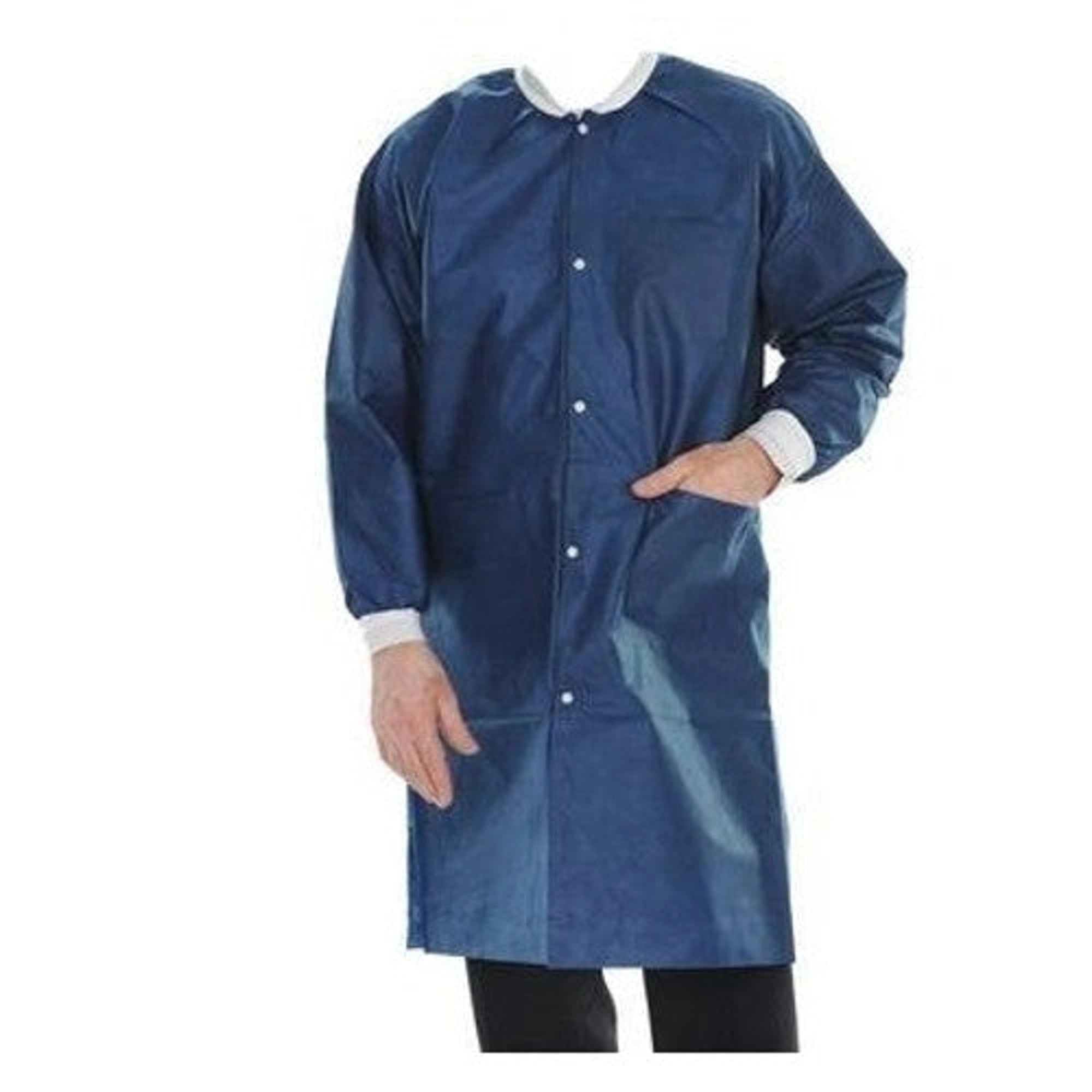 ValuMax Extra-Safe Lab Coats, True Blue, 2X-Large, Knee Length, 3-Layer SMS, AAMI Level 3, 10/Pk