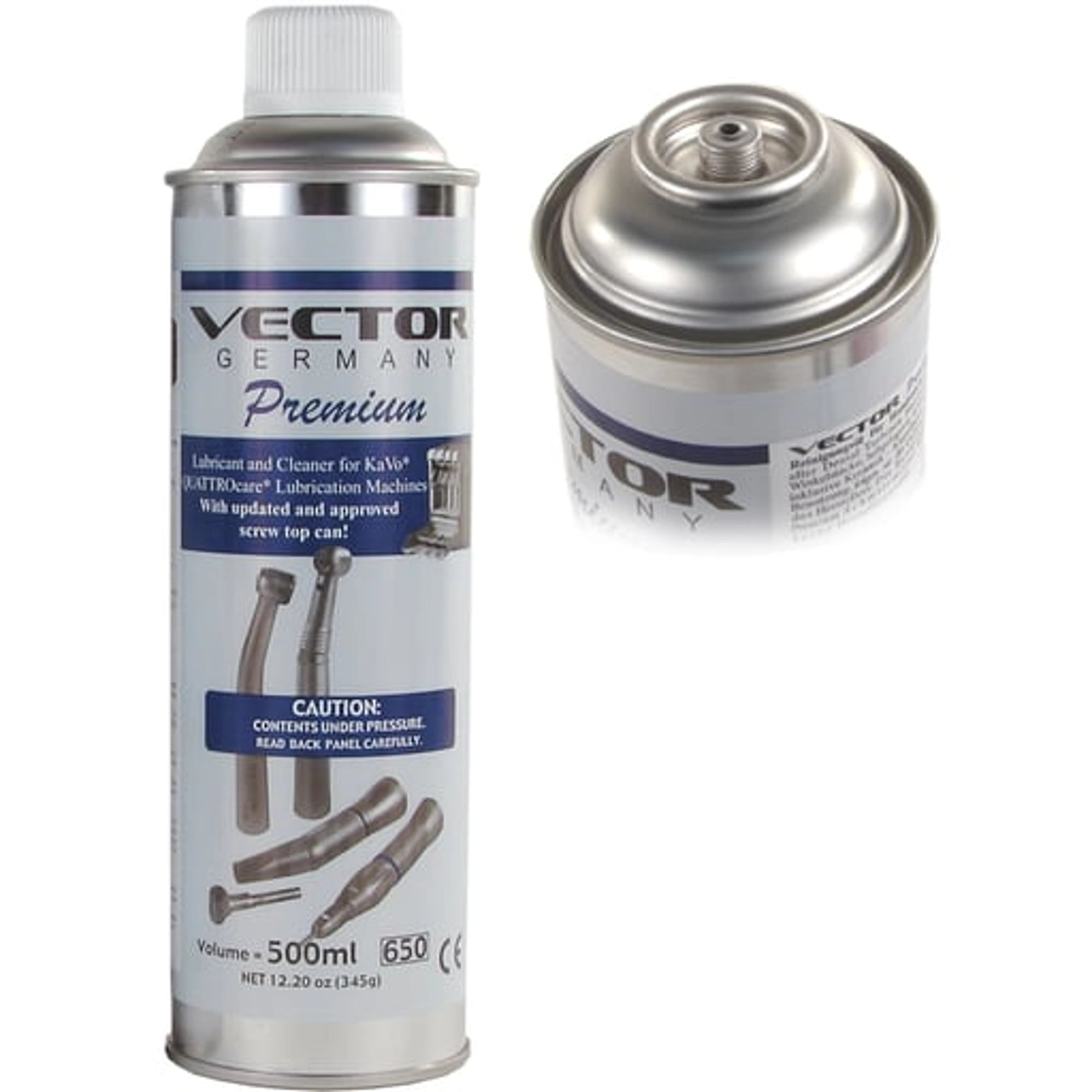 Vector All-Synthetic Handpiece Lubricant and Cleaner for QUATTROcare Machine, 500 mL Spray Can, VL-AQ