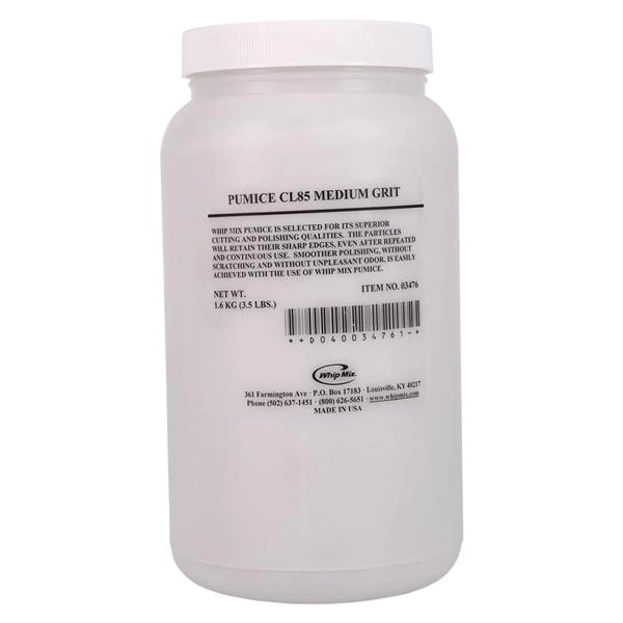 Whip Mix Pumice CL-85 Medium Grade, 3.5 lb Jar, 03476