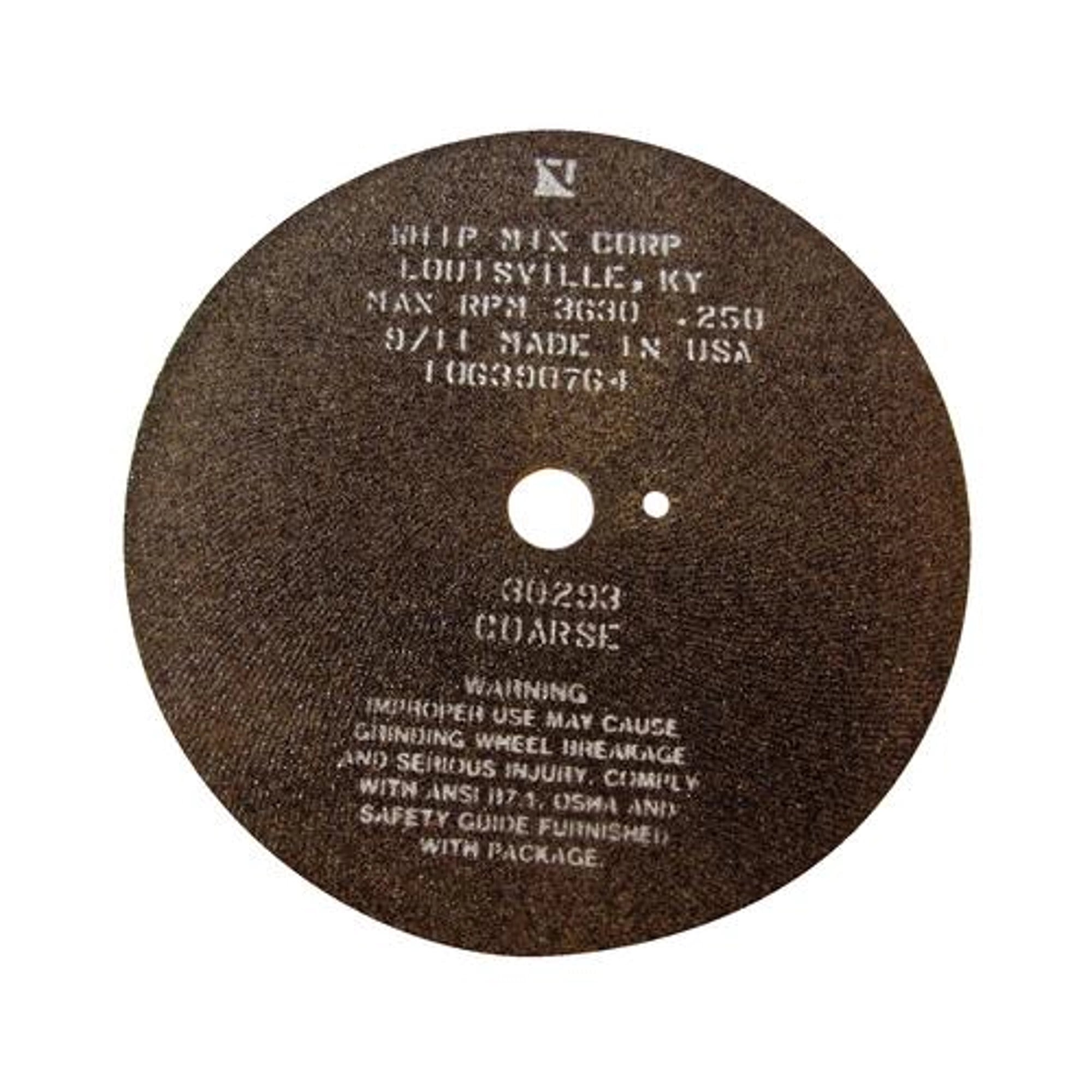 Whip-Mix #30293 Coarse Model Trimmer Wheel, 10" Diameter, Coarse Grit, #29327
