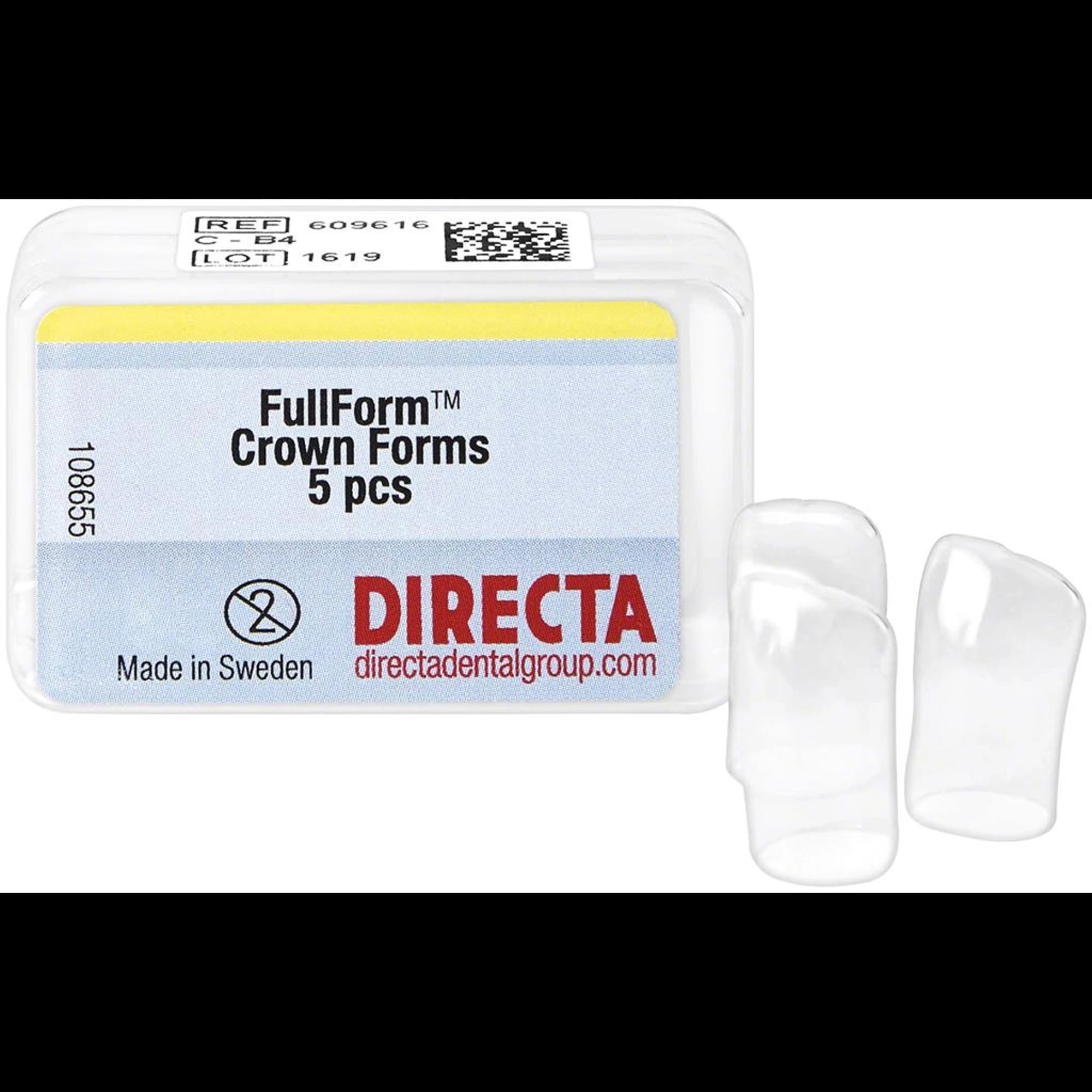 Directa FullForm B-4 (C System) Preformed Polycarbonate Crown, 7.72 x 6.379 mm