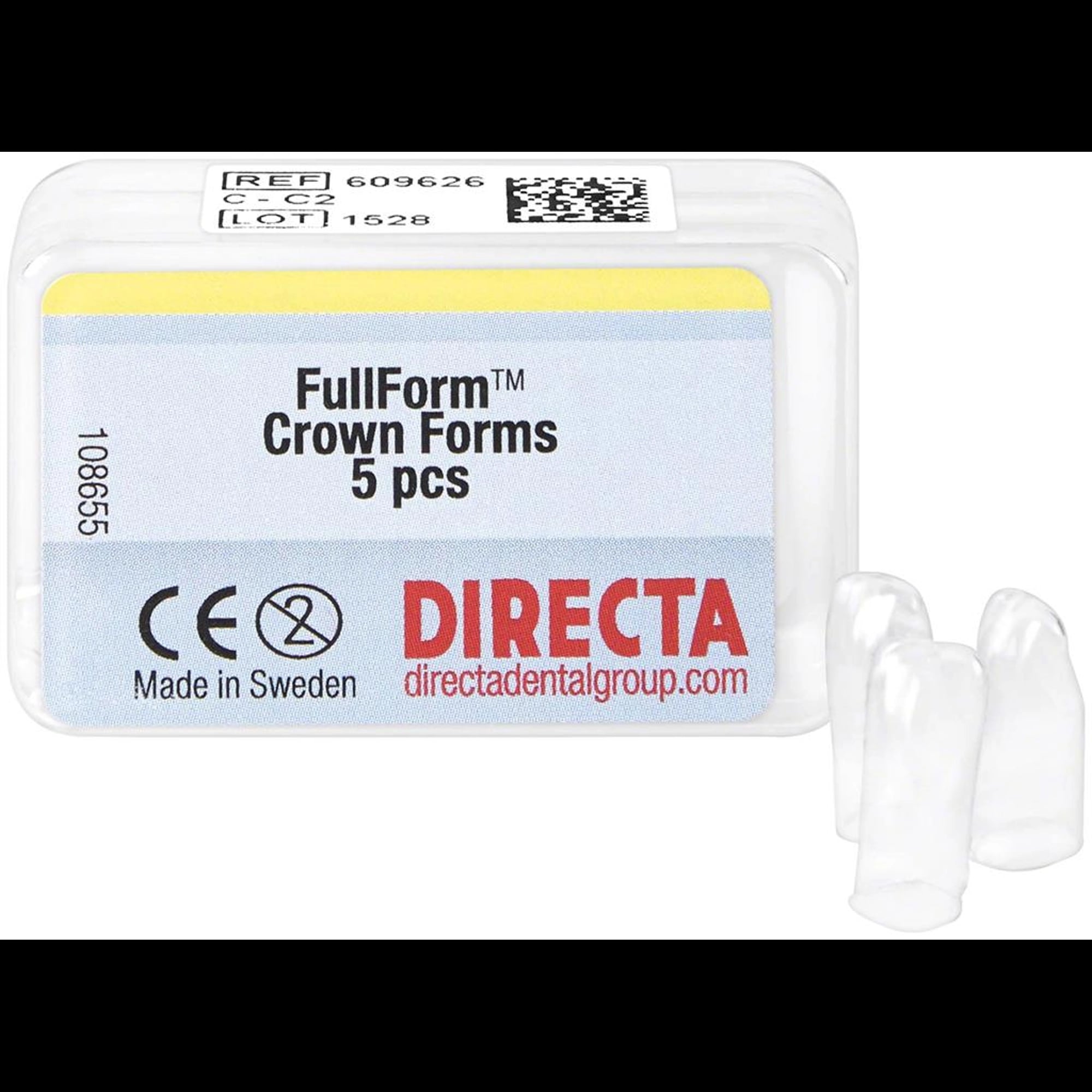 Directa FullForm C-2 (C-System) Clear Polycarbonate Crown Forms, Medium, Upper Left Lateral, 5/Pkg, 609626