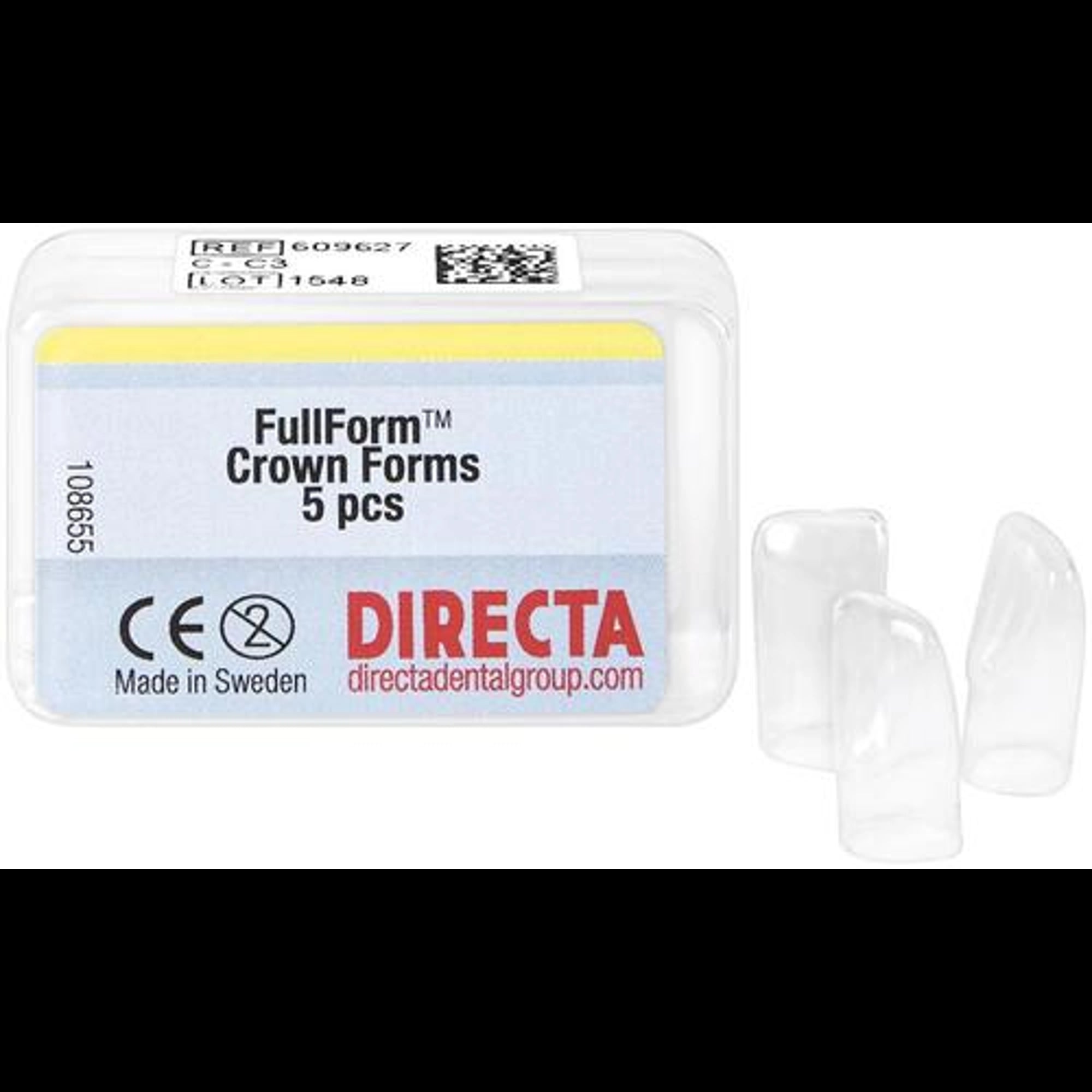 Directa FullForm C-3 (C System) Clear Polycarbonate Crown Form, Medium, Upper Left Lateral, Refill Pack of 5, 609627