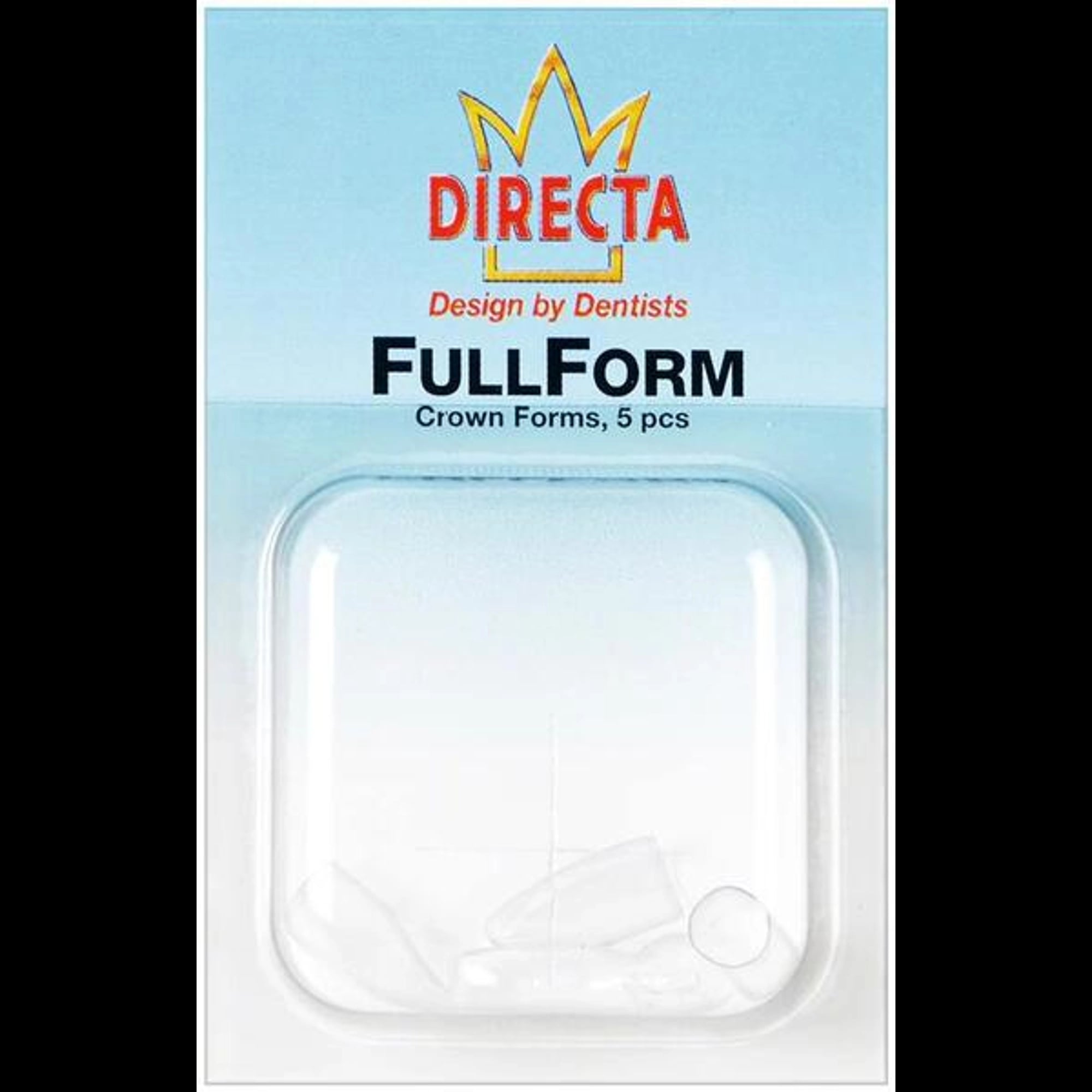 Directa FullForm D-2 Clear Poly Crown Form, Upper Left Cuspid, Medium/Small, Pack of 5
