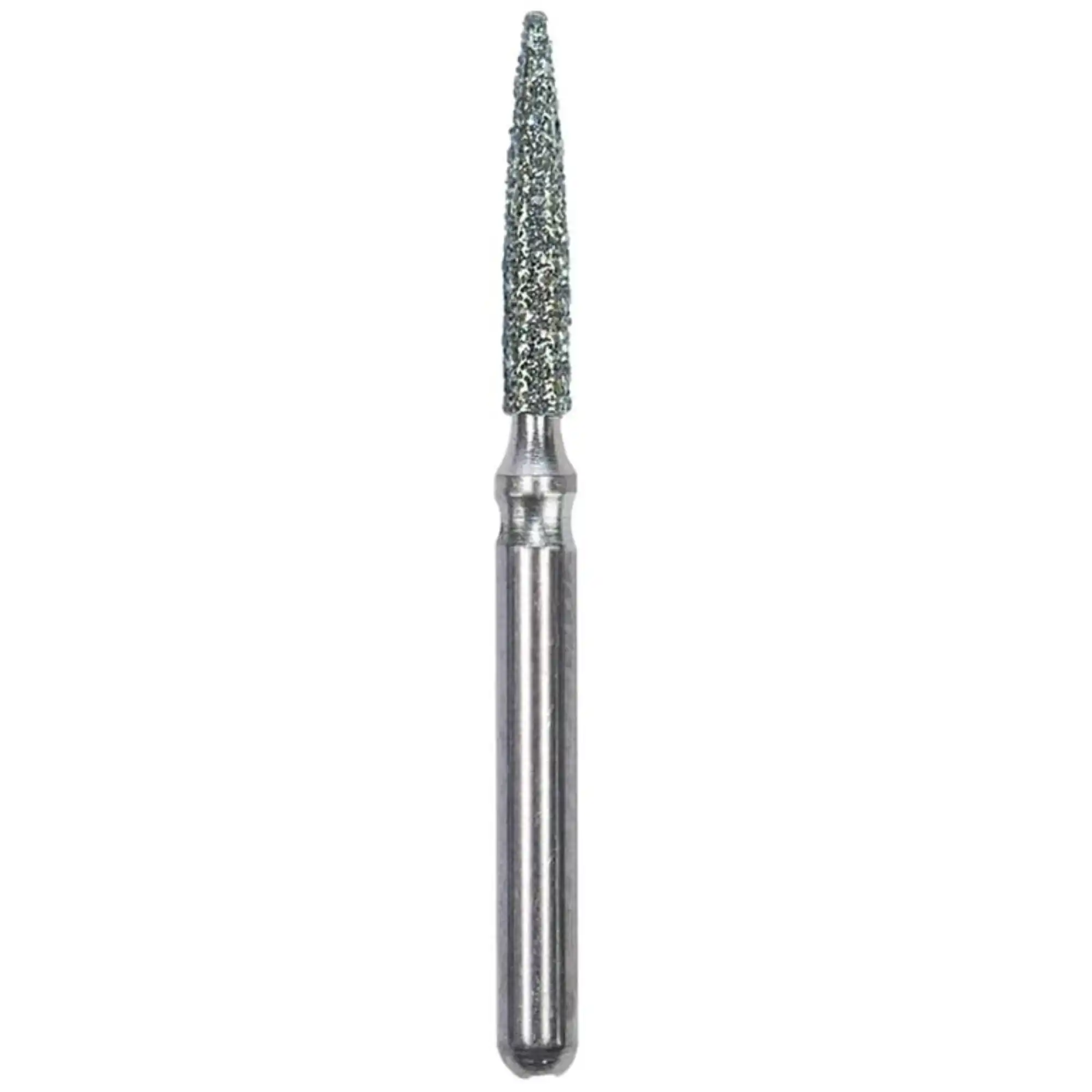 Defend FG #862-012M Medium Flame Shaped Diamond Bur, Friction Grip, 1.2mm, 5/Pk