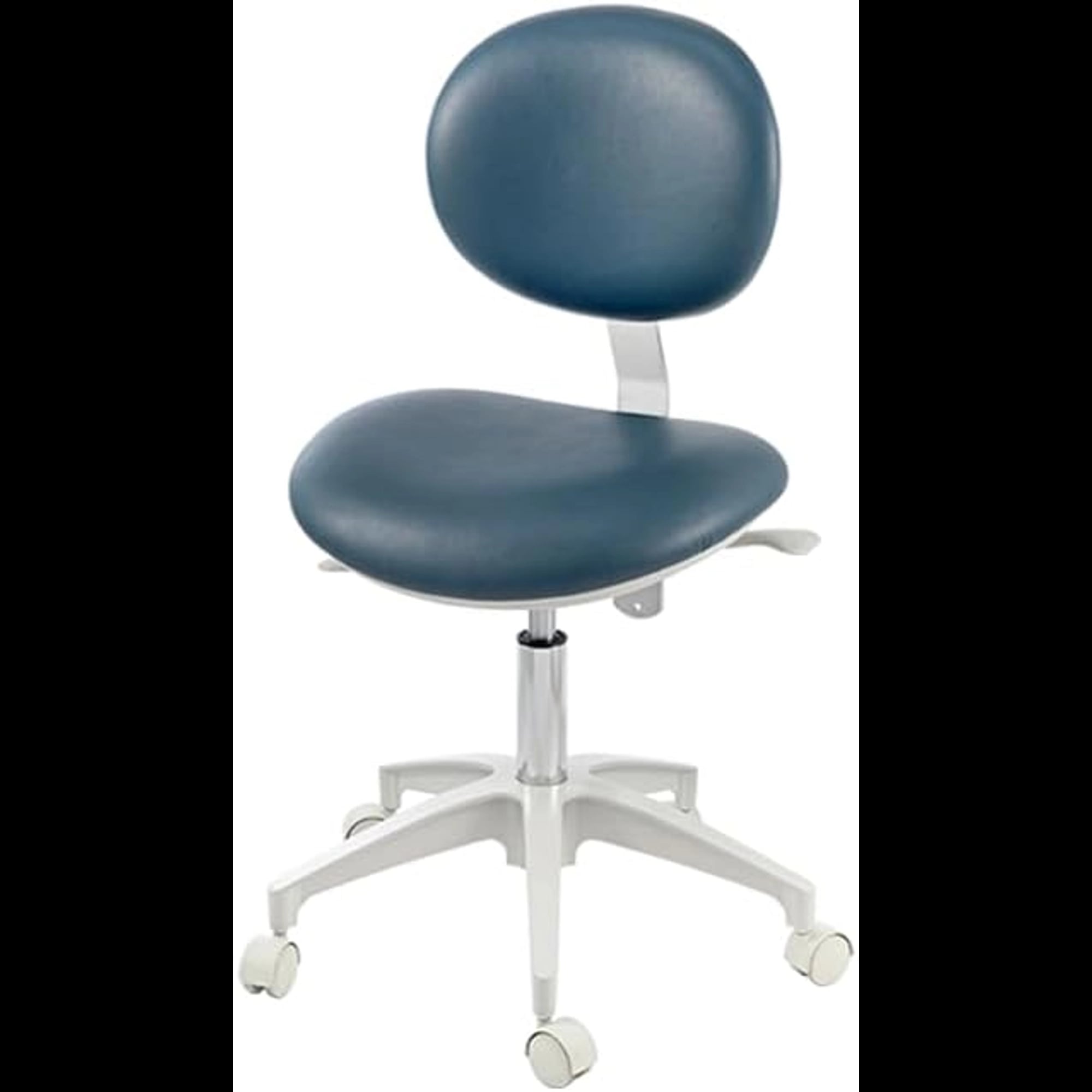 Premium Plus Doctor Stool, Black, Ultra Stable 5-Star Base, Pneumatic Height Adjustment, with Backrest and Casters