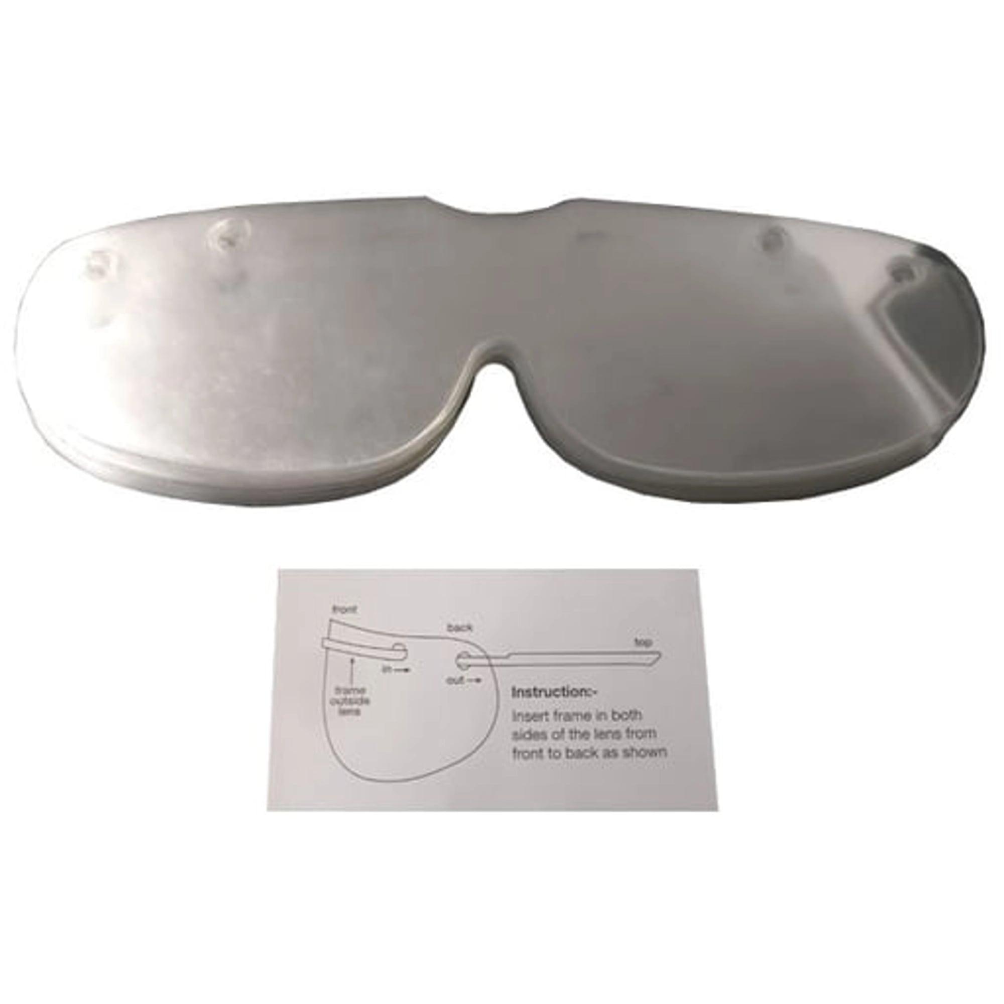 Premium Plus Disposable Eye Shields Lens Refill, Clear, Anti-Fog, 50/Pack