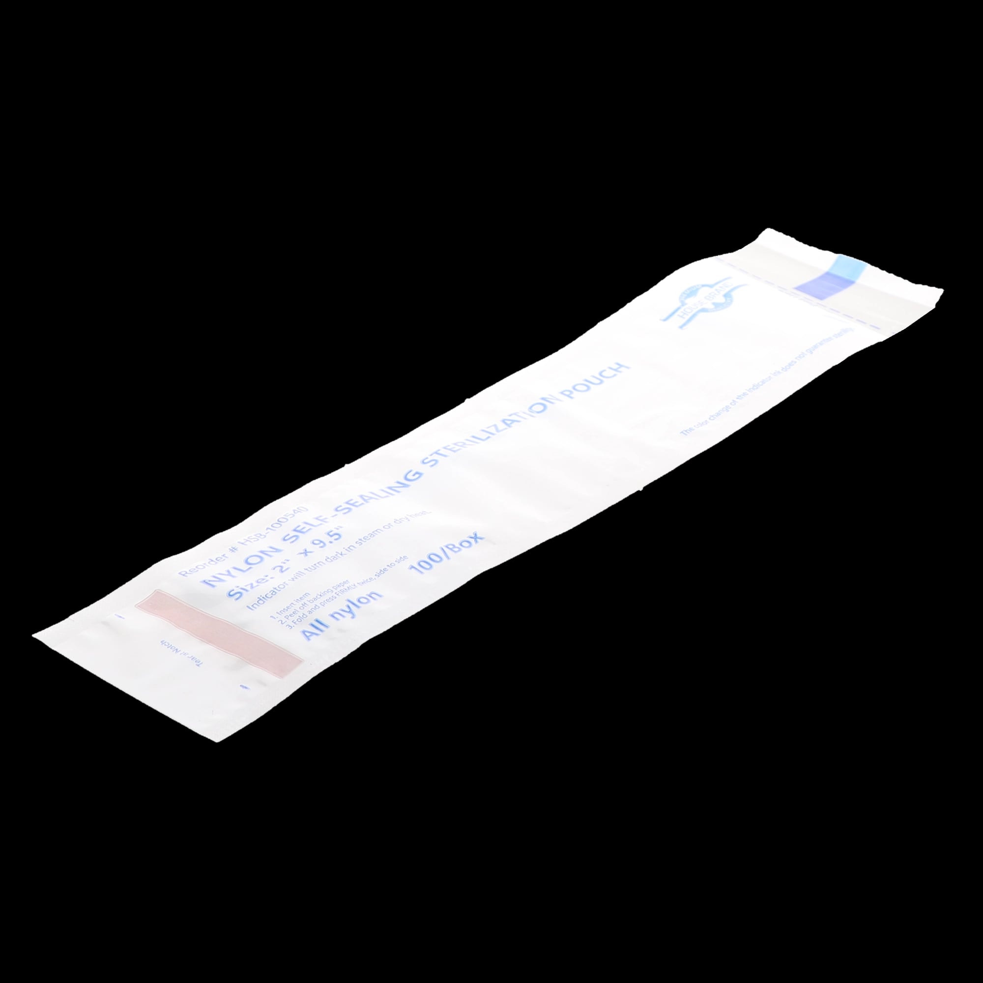 Self-Sealing Sterilization Pouch, Nylon, 2" x 9.5", 100/Box, 100540