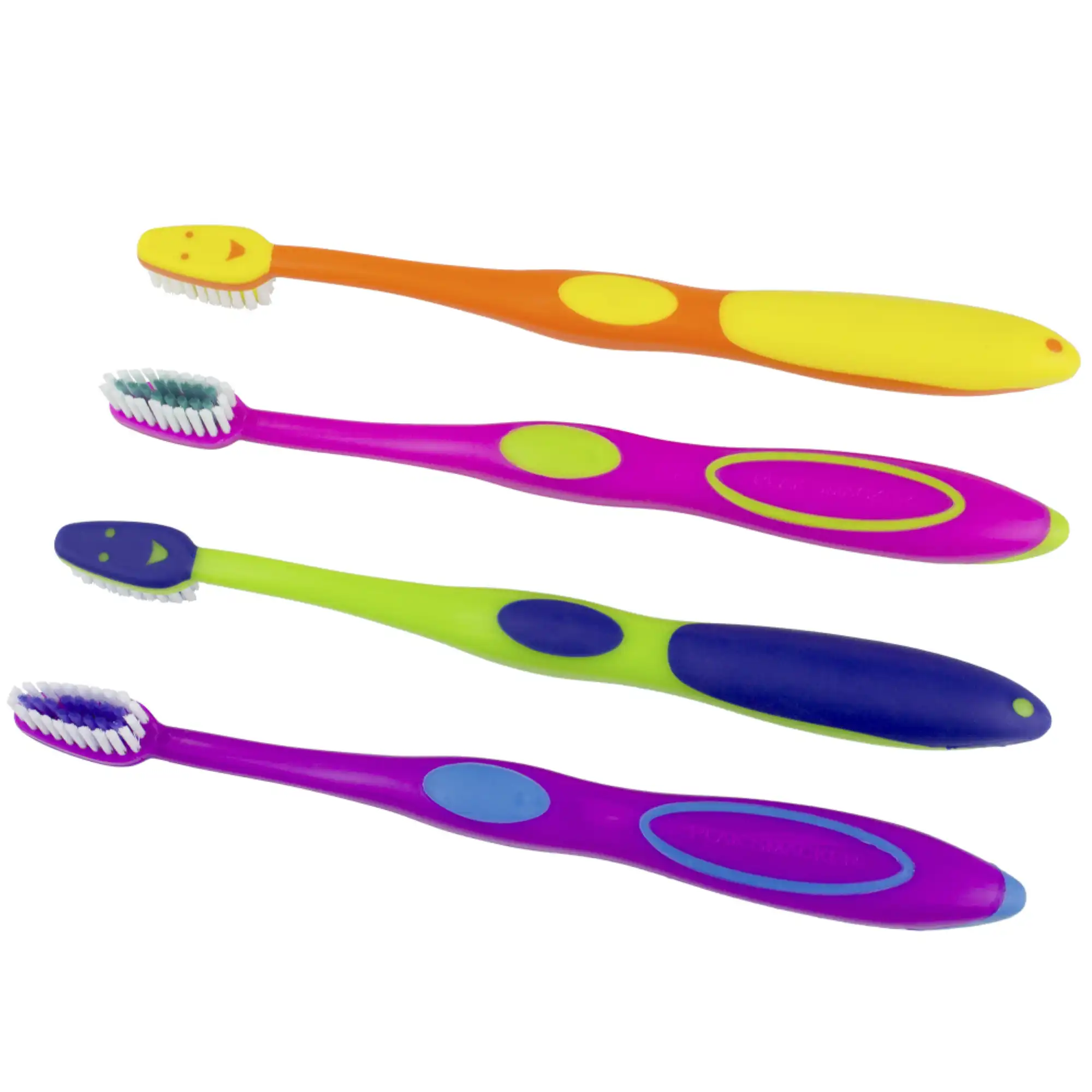 Plak Smacker E-Junior Toothbrush, Soft Nylon Bristles, Assorted Two-Tone Colors, 144/Bx
