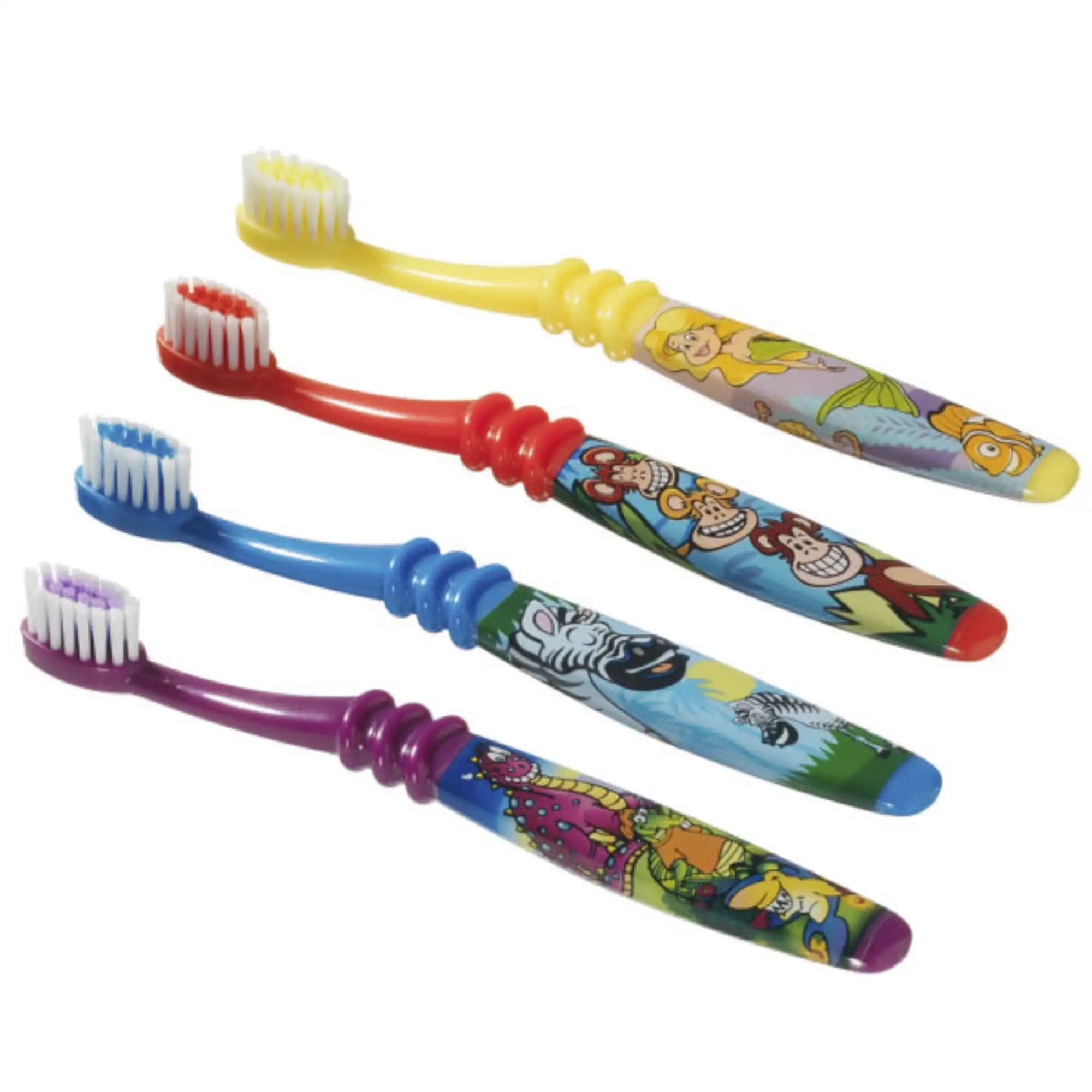 Plak Smacker Brushing Buddies Child Toothbrush, Soft Nylon Bristles, Ages 2-4, Assorted Fun Designs, 144/Bx