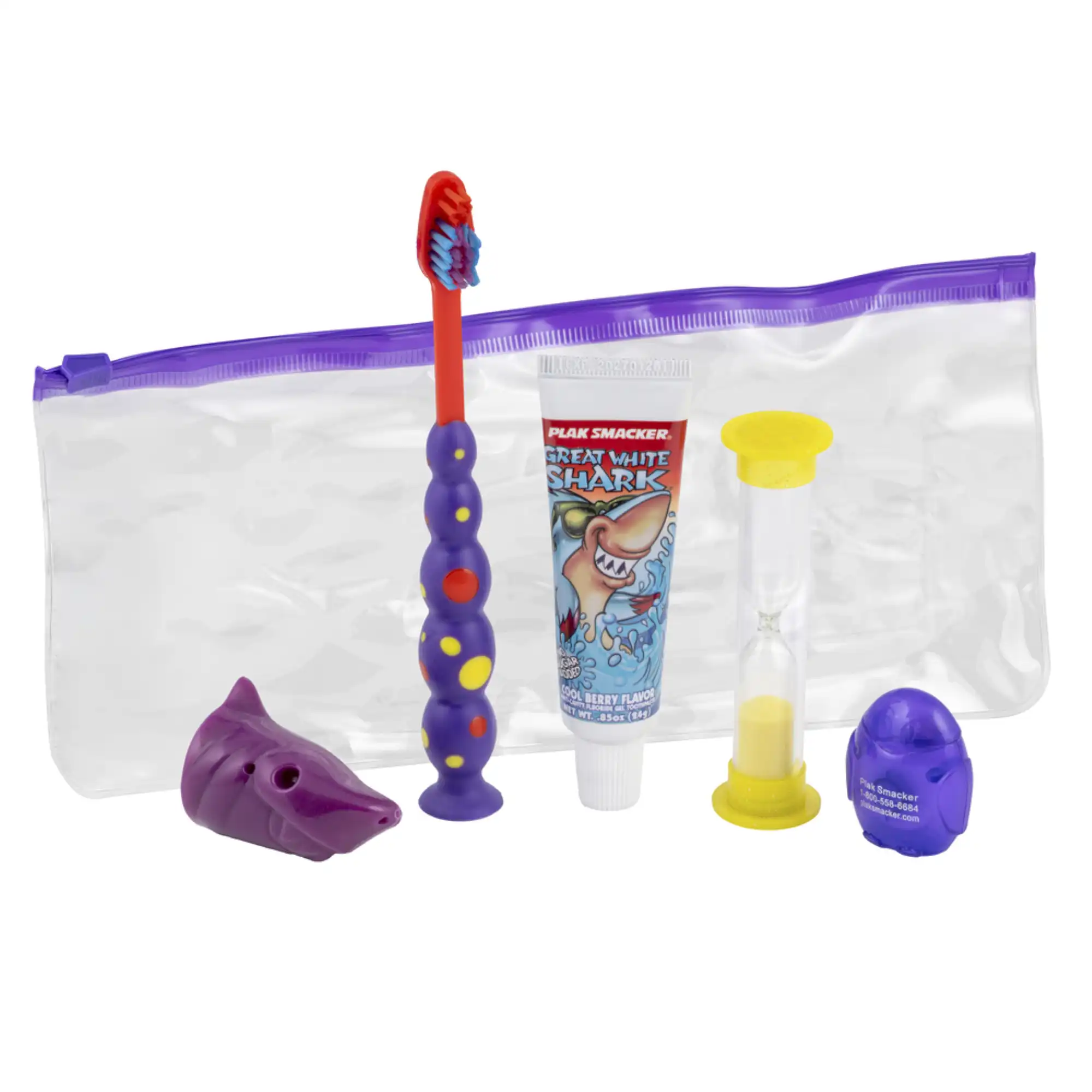 Plak Smacker Pediatric Zipper Hygiene Kit, Assorted Dinosaur & Shark Themes, 24 Kits/Case