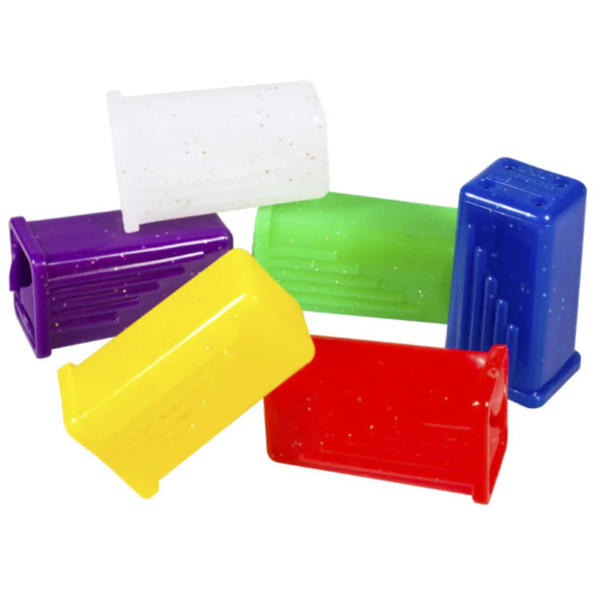 Plak Smacker Rectangular Toothbrush Cover, Glittered, Assorted Colors (White, Purple, Yellow, Green, Red), 144 Ct