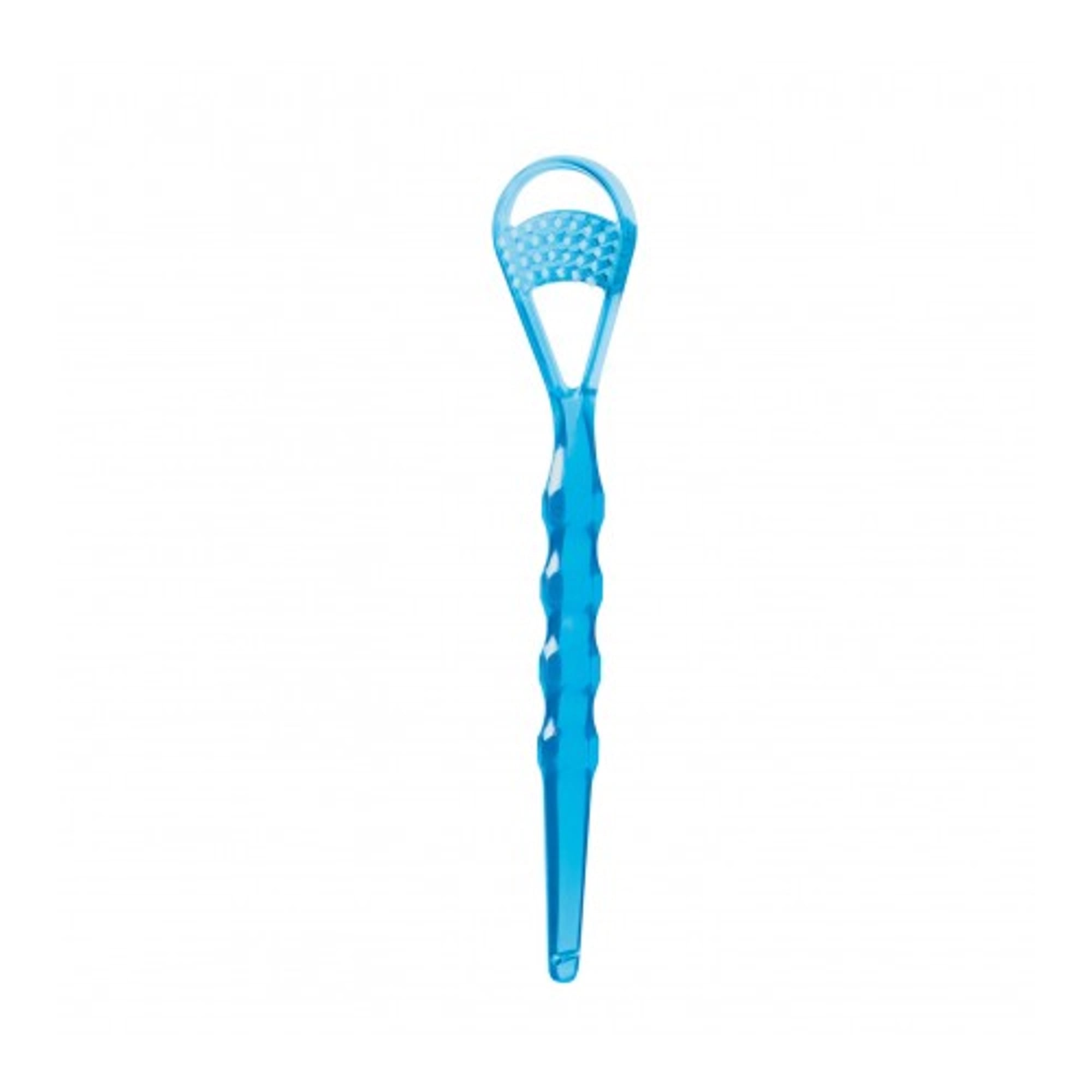 Hager Tong-Clin Deluxe Tongue Cleaner with Brush and Scraper, Translucent Blue