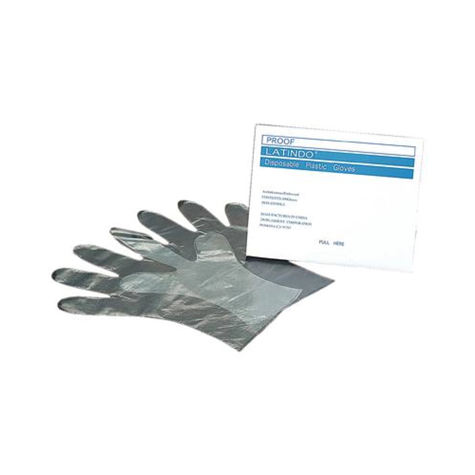 Plasdent Latindo Disposable Plastic Overgloves, Small, Clear, Ambidextrous, 100/Box, 900LX-S