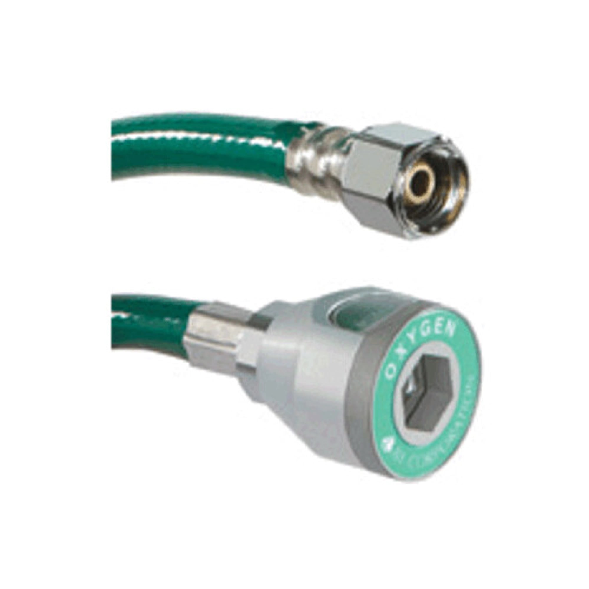 Belmed Oxygen Hose, DISS Nut x Puritan Female Coupler, 7 ft