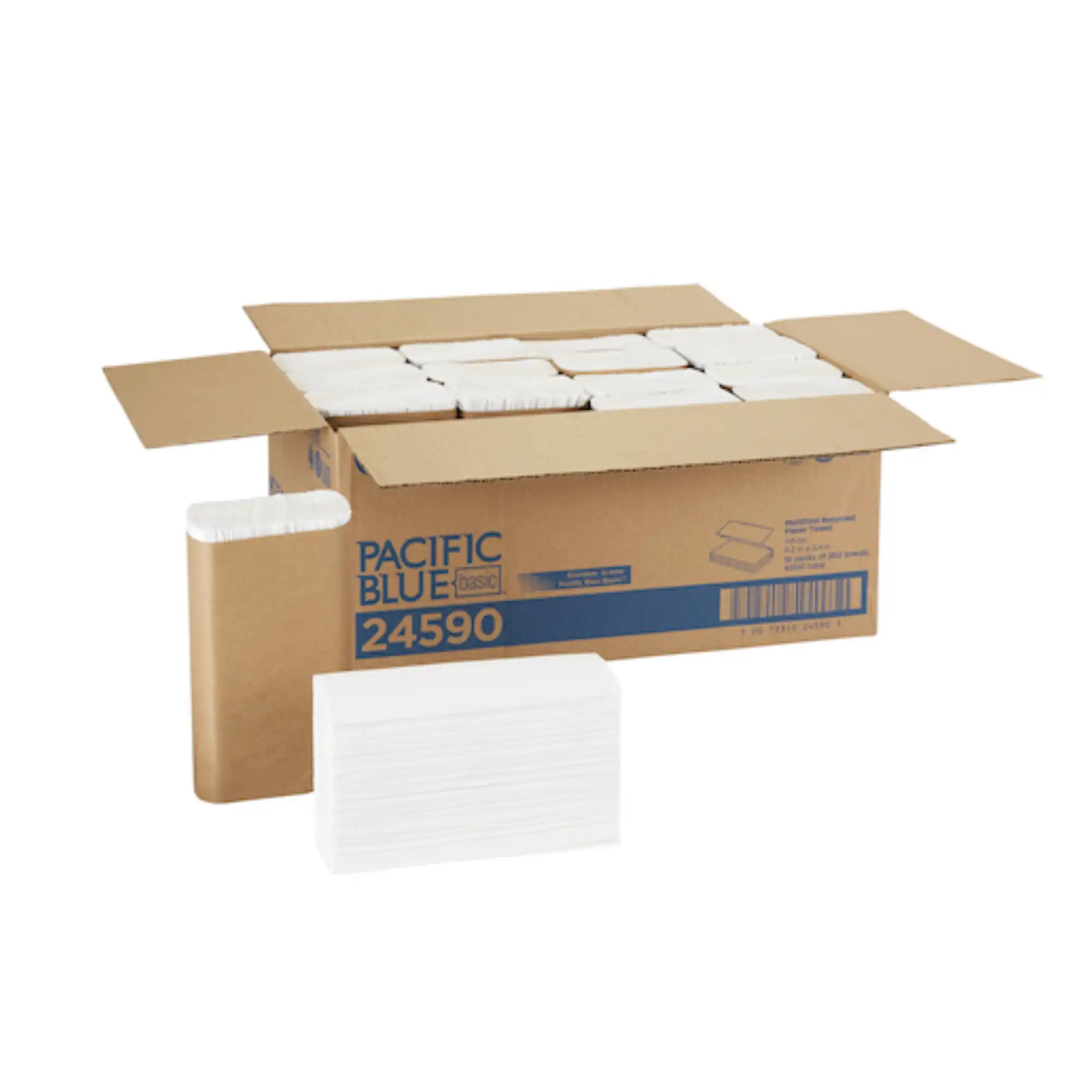 Georgia Pacific EPA Compliant Multifold Towels, Paper Band, White, 9" x 9", 250/Pk