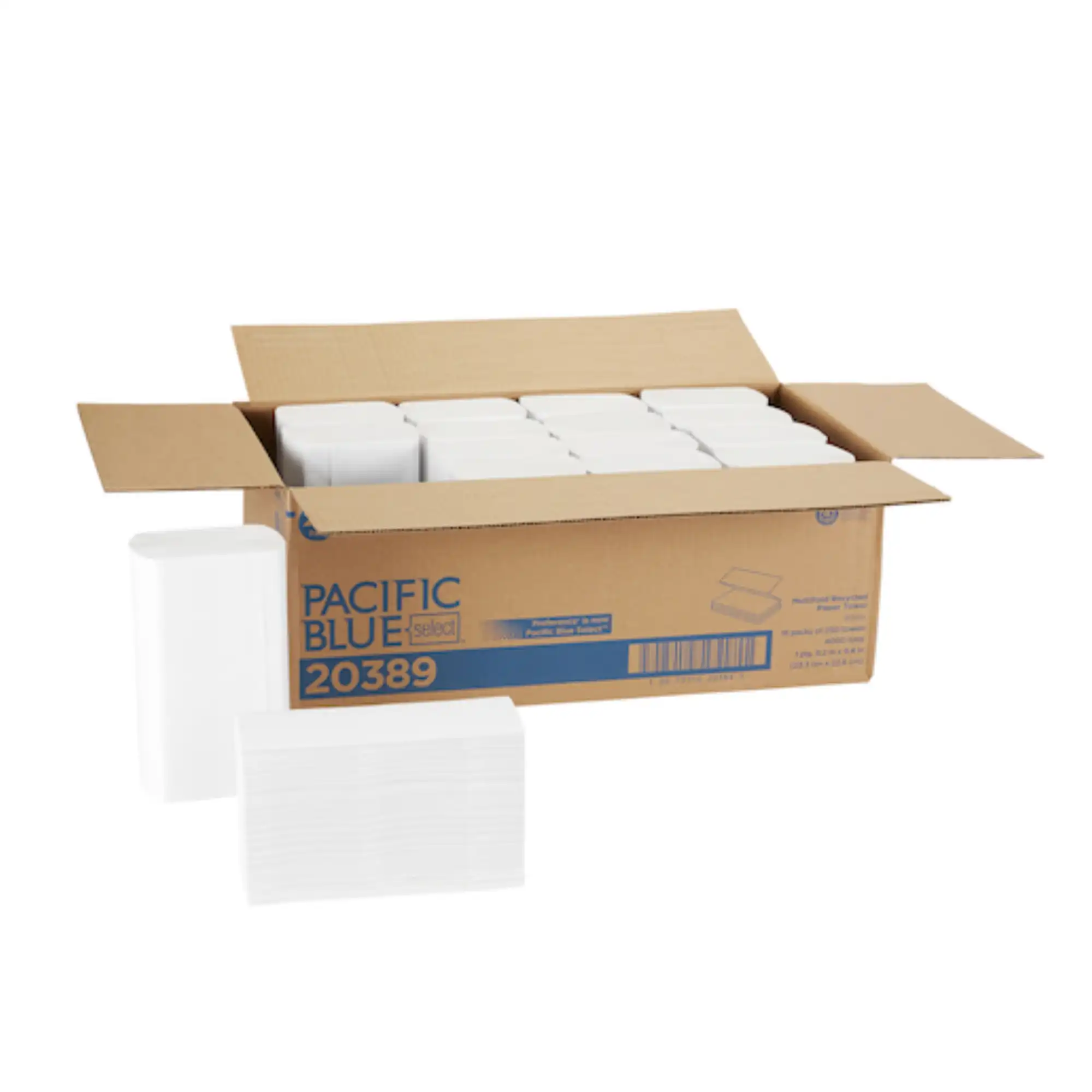 Georgia Pacific Multifold Paper Towels, Paper Band, White, 9" x 9" Sheets, 250/Pk