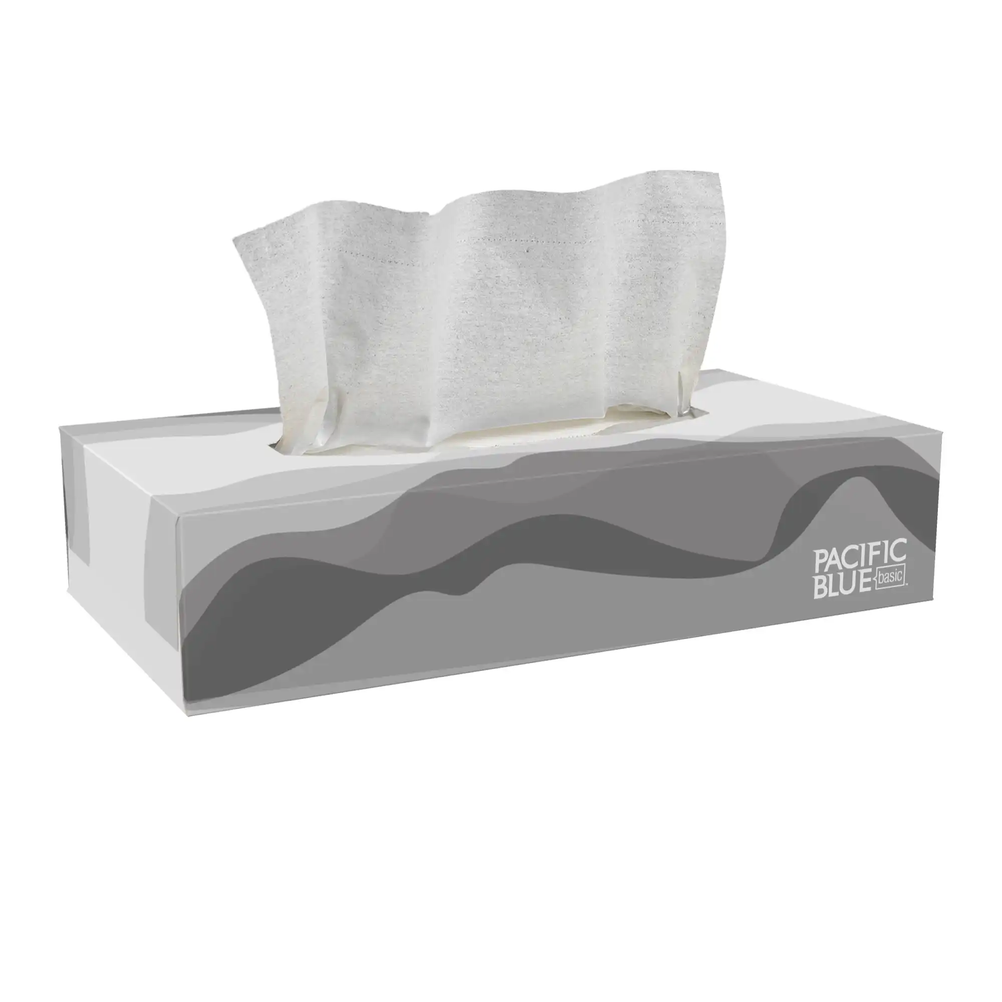 Georgia-Pacific Pacific Blue Basic Facial Tissue, White, 2-Ply, Flat Box, 8.4" x 7.5" Sheets, 100/Bx