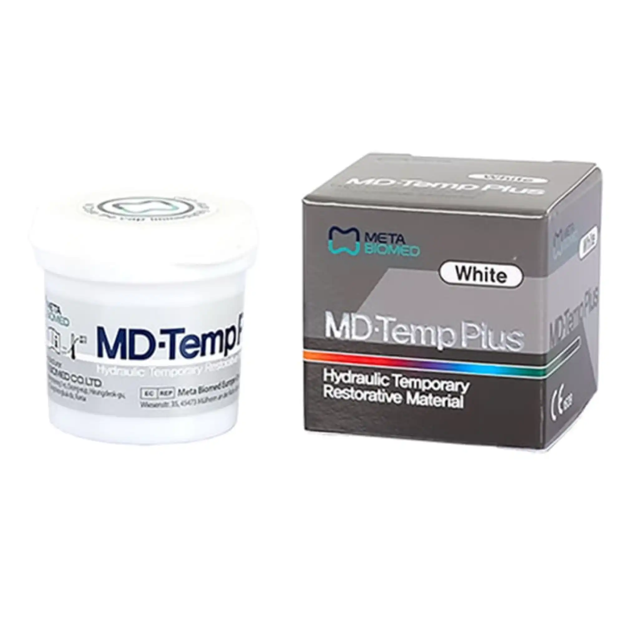 Meta Biomed MD-Temp Plus Hydraulic Temporary Restorative, White Paste, 40g Jar, 307991