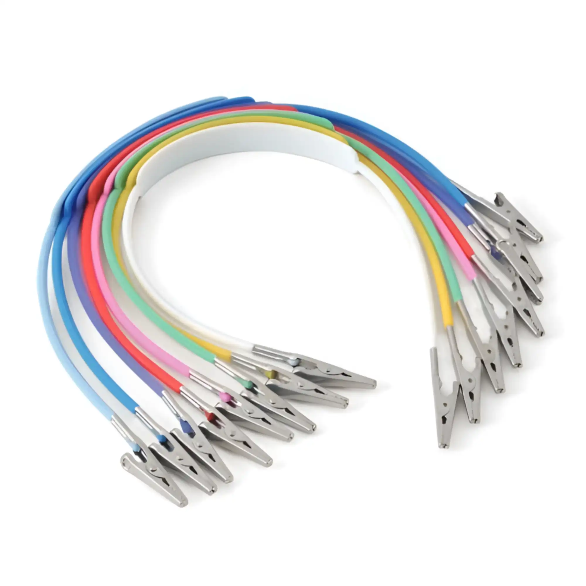 Premium Plus Flexible Silicone Bib Holders with Stainless Steel Alligator Clips, Autoclavable, Assorted Colors, 090