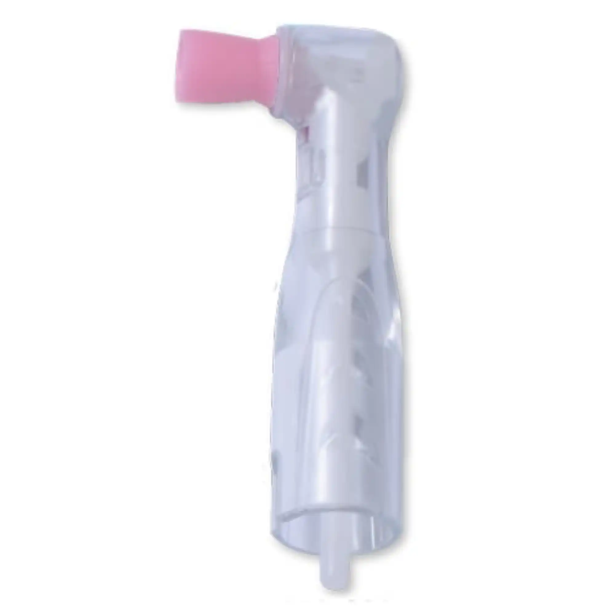 Premium Plus Clear Body Disposable Prophy Angle with Soft Pink Ribbed & Webbed Cup, 100/Box, C3399-090Sp