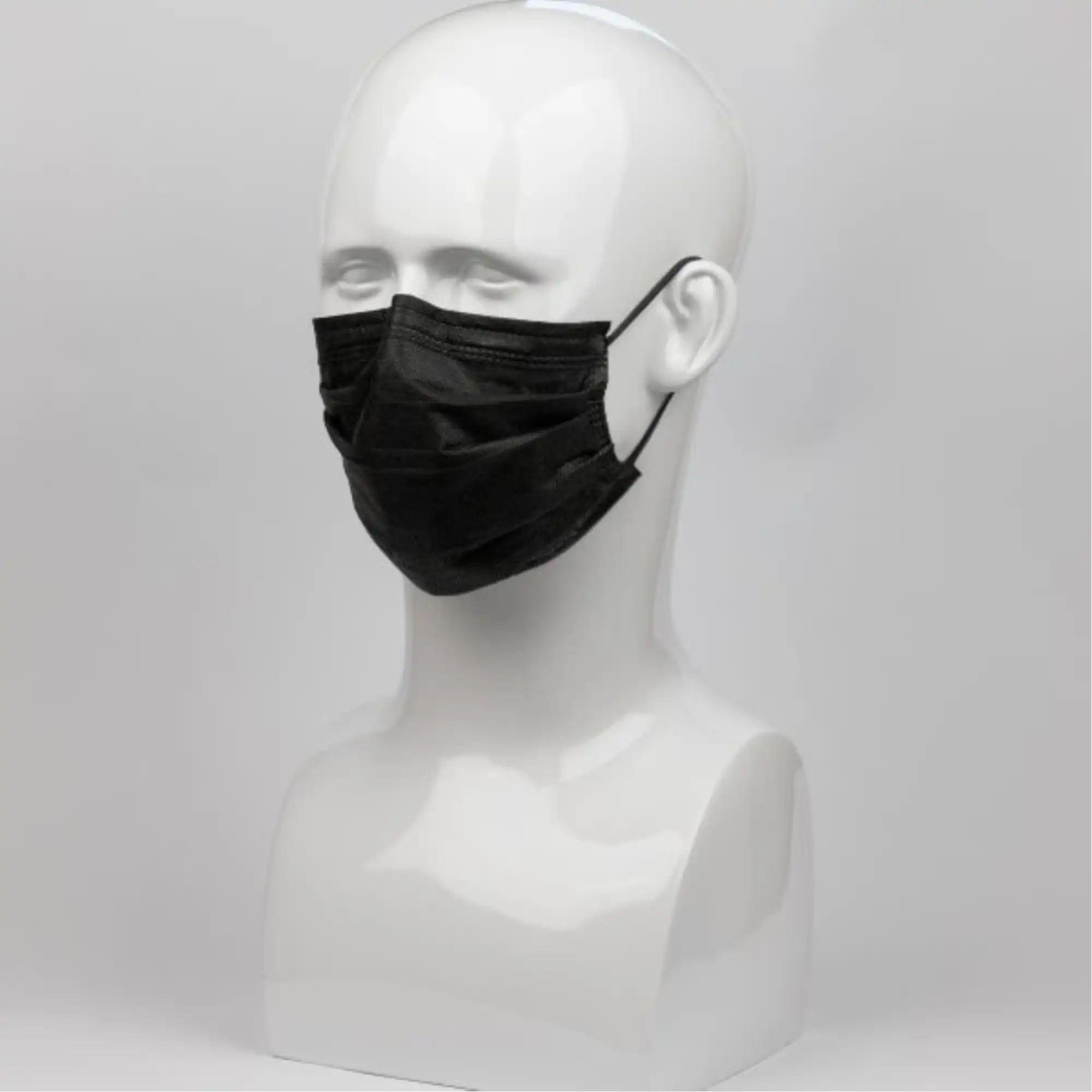 Premium Plus Earloop Face Mask, Black, Ultra Sensitive Non-Irritating, 50 Masks/Box, 2288-Black
