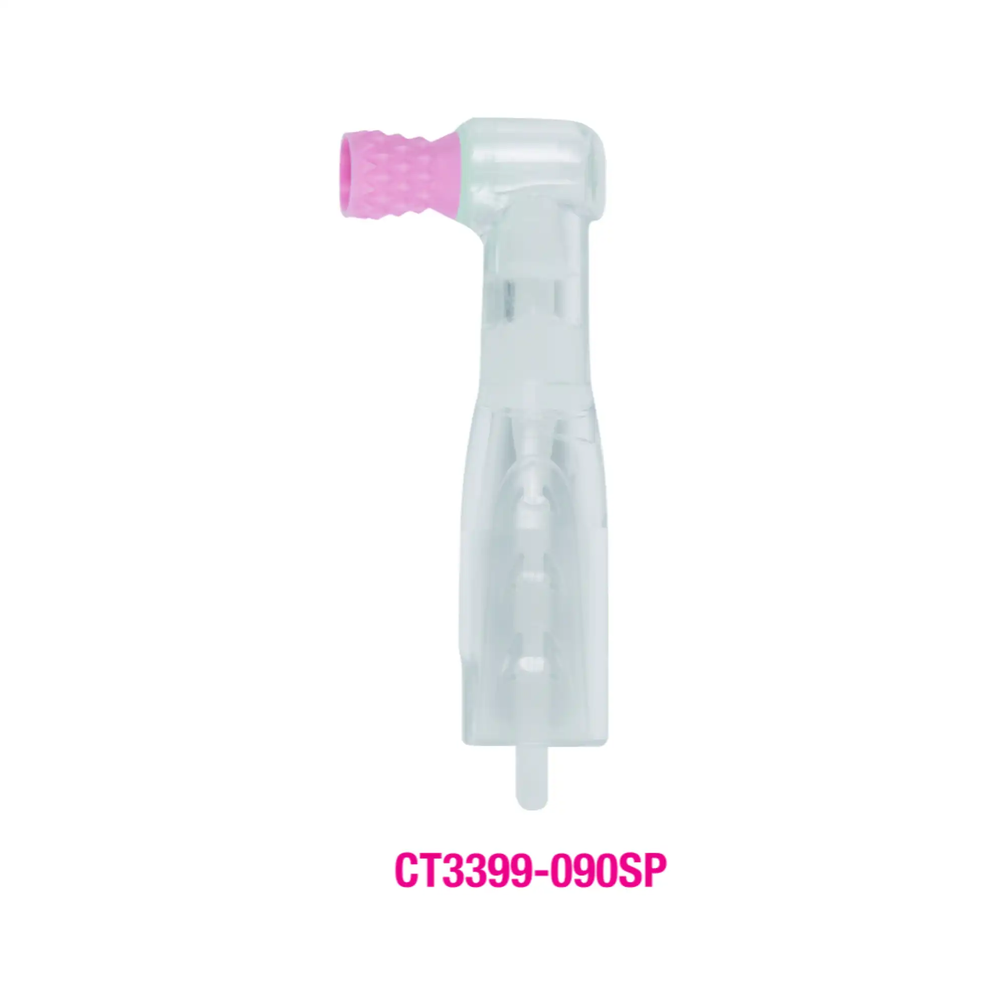 Premium Plus Clear Body Disposable Prophy Angle with Soft Turbine Pink Cup, 100/Box, CT3399-090SP