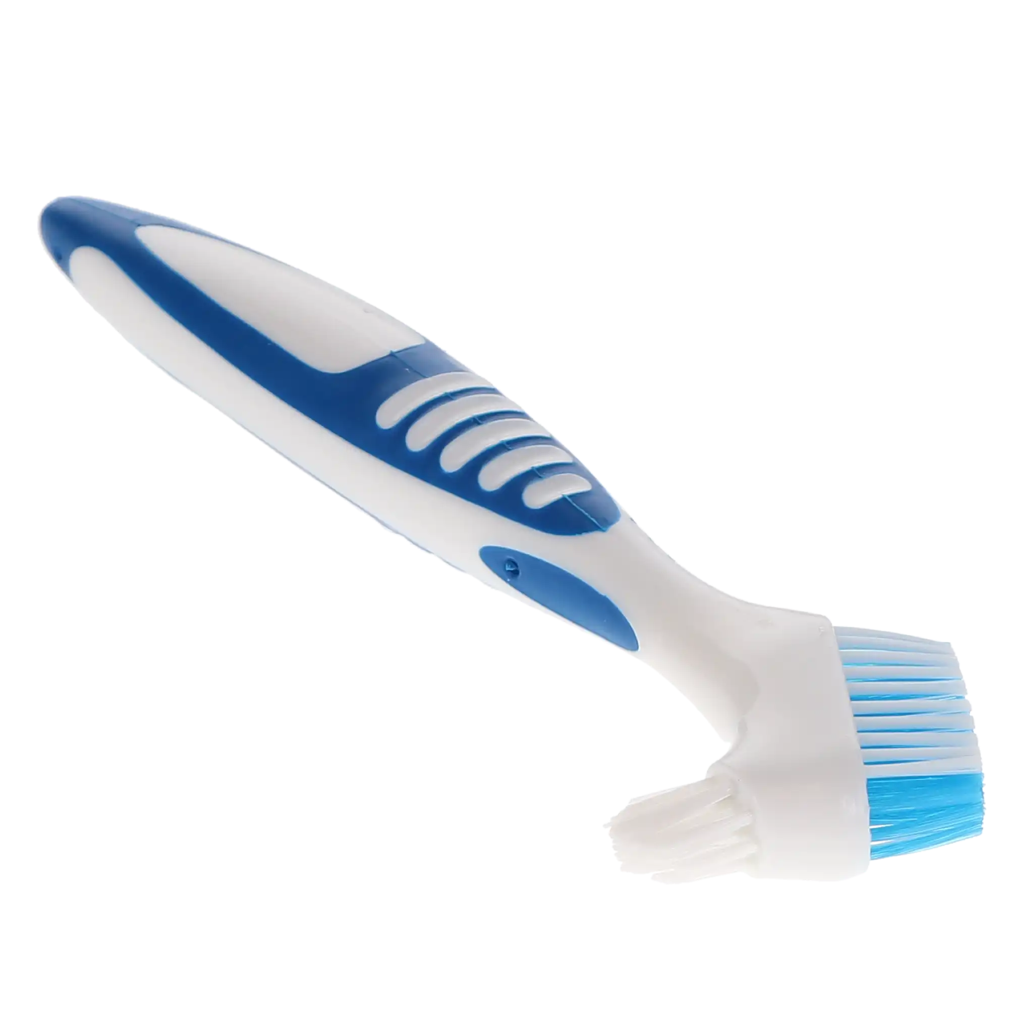HSB House Brand Dentistry Denture Toothbrush, Dual-Head, Blue, 36/Pk, 500179