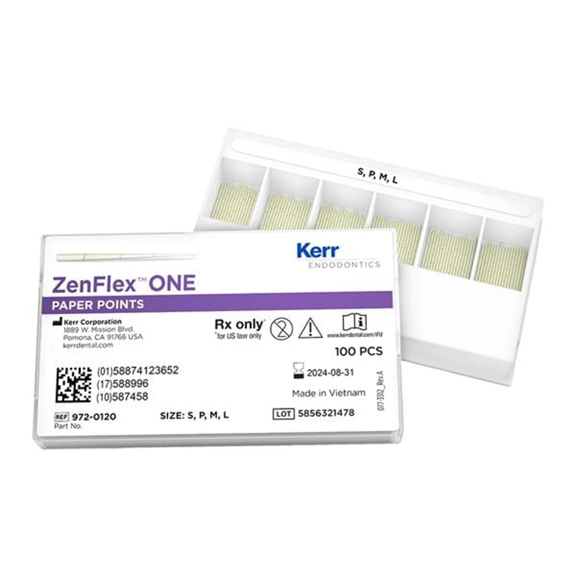 Kerr Dental ZenFlex ONE Paper Points, 100/Pk