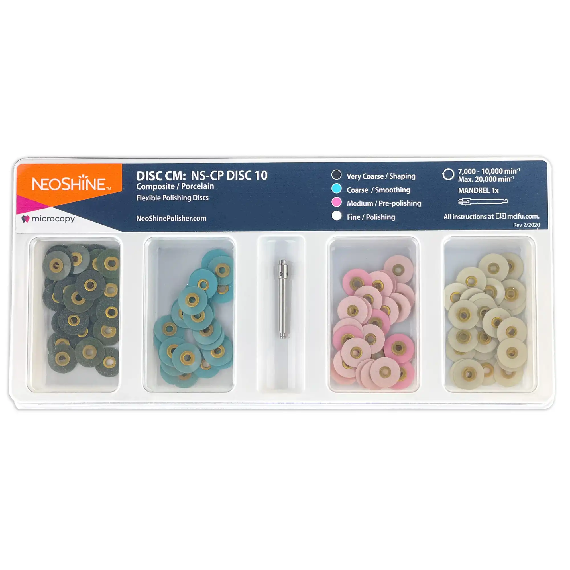Microcopy 10mm Composite/Porcelain Finishing and Polishing Kit, NS-CP DISC 10