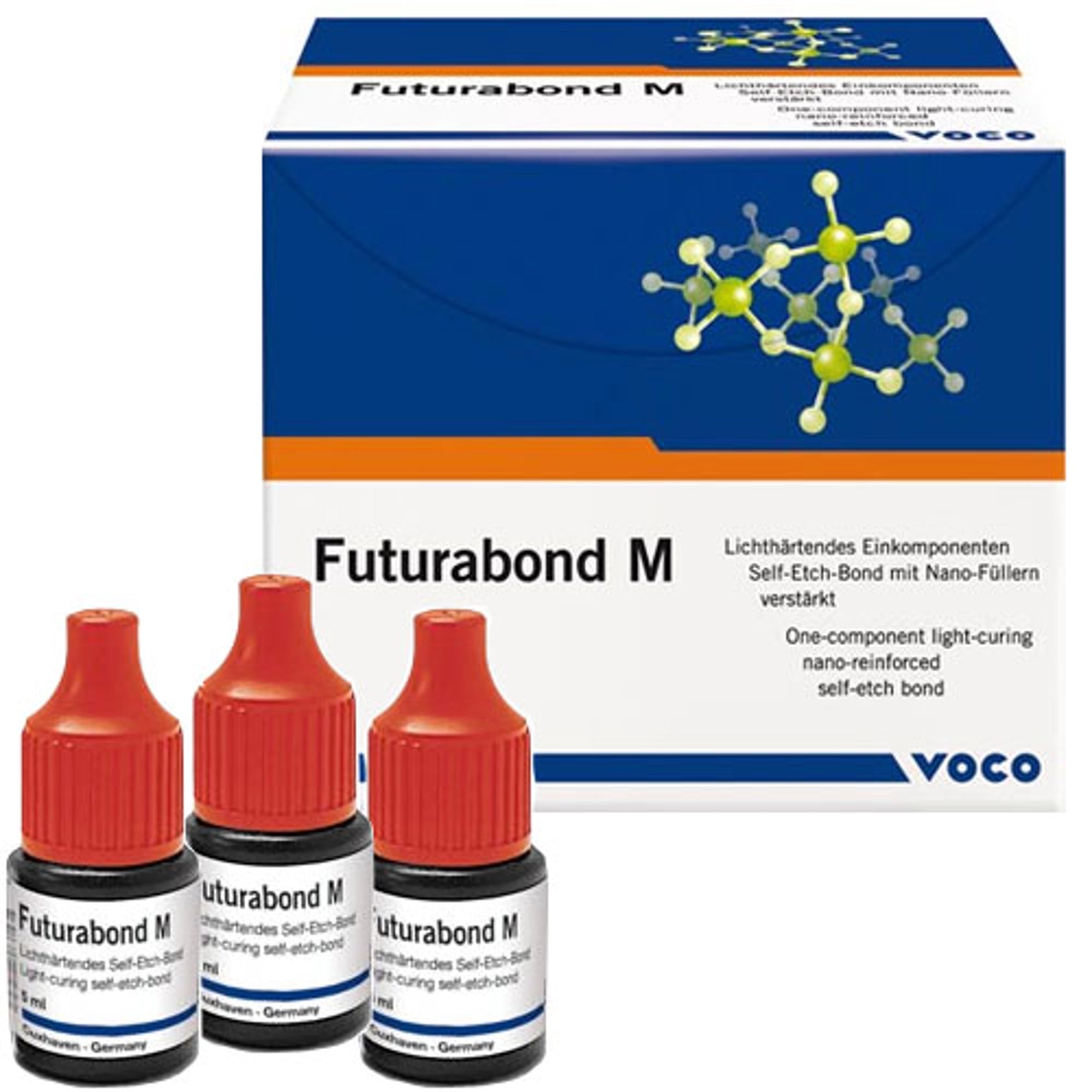 VOCO Futurabond M Self-Etch Bond, One-Component Light-Curing Nano-Reinforced Adhesive, 3 x 5 mL Bottles
