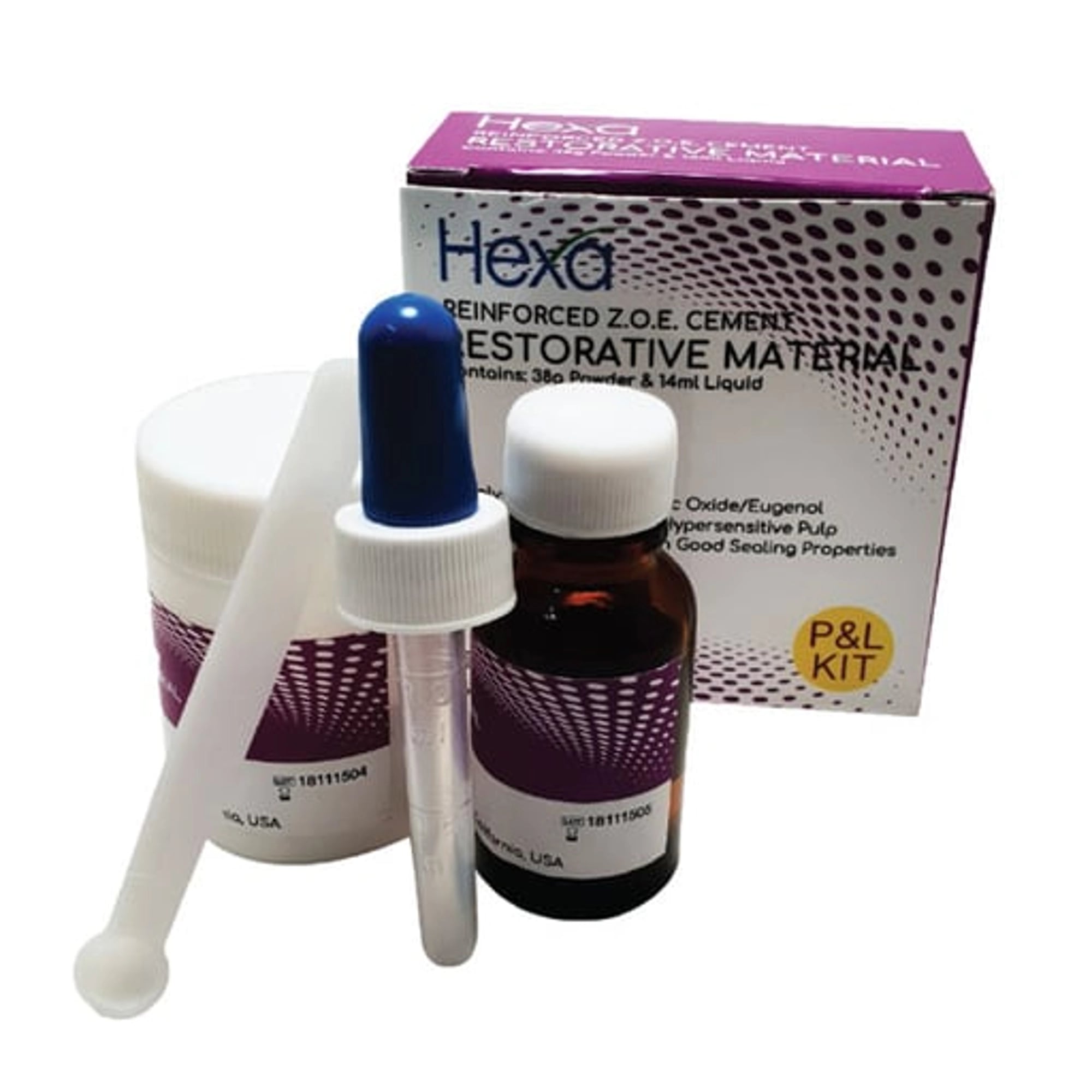 Hygedent Reinforced Z.O.E. Cement Restorative Material Kit, 38g Powder & 14ml Liquid, HYG-RM-1001