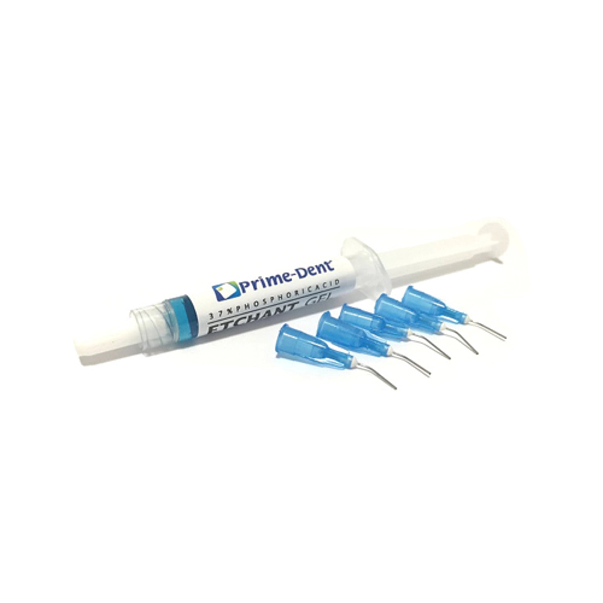 Prime-Dent Blue Etchant Gel with 37% Phosphoric Acid, 4 g Syringe with 5 Applicator Tips, 008-070