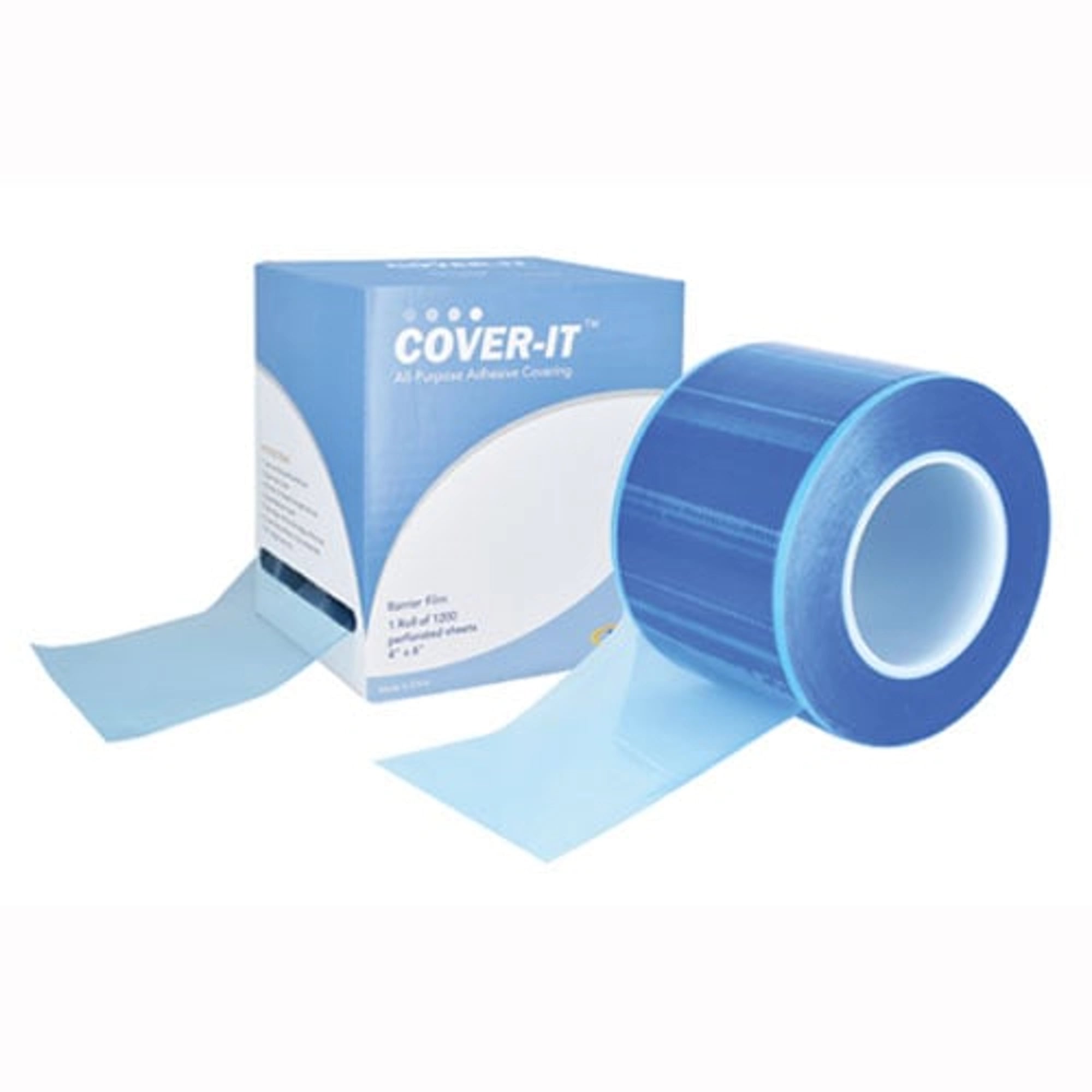 Pac-Dent Cover-It Barrier Film, 4" x 6" Sheets, Blue, Roll of 1200, C101B