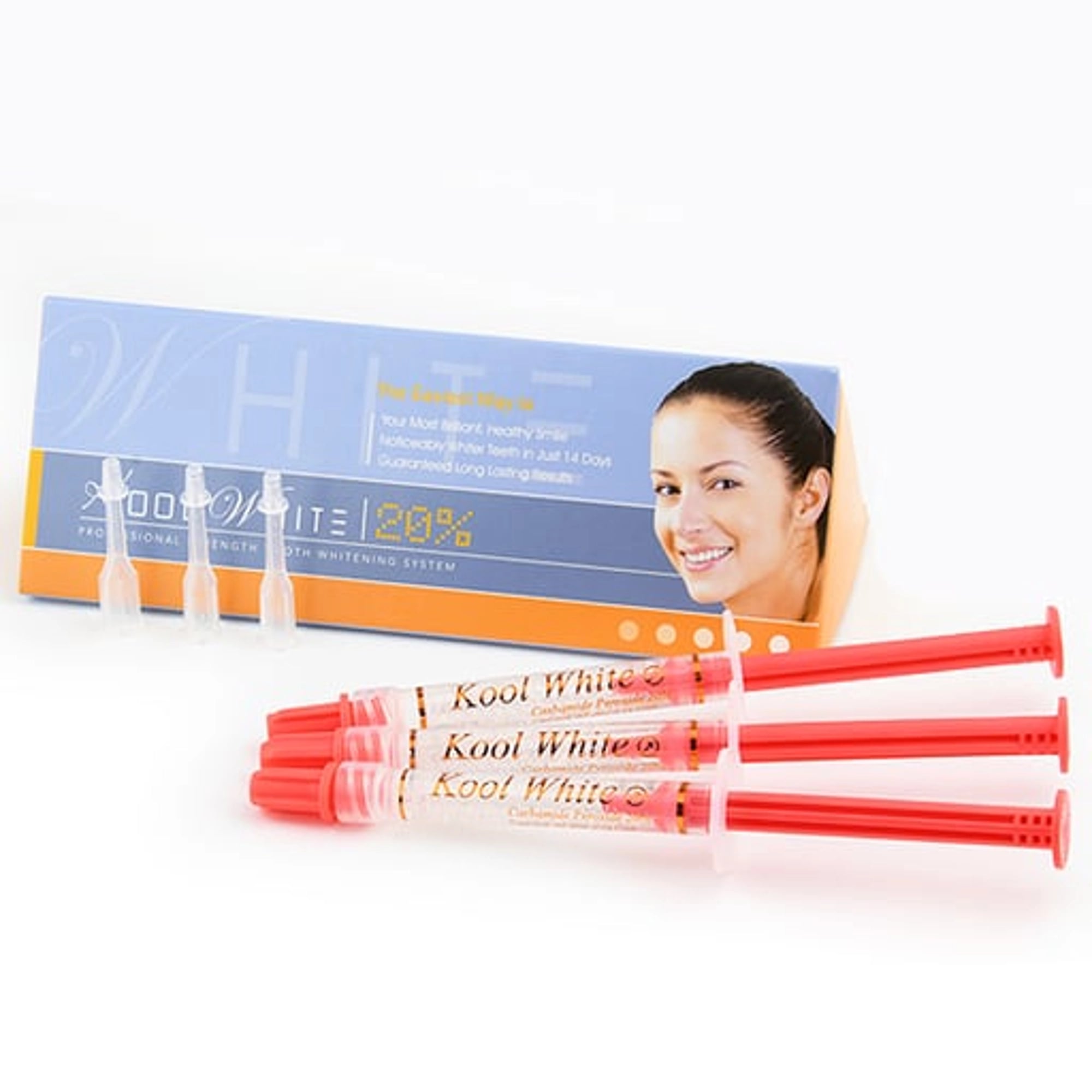 Pac-Dent Kool White 20% Carbamide Peroxide Whitening Gel Refill Kit, 150 x 1.2 mL Prefilled Syringes, KW-816