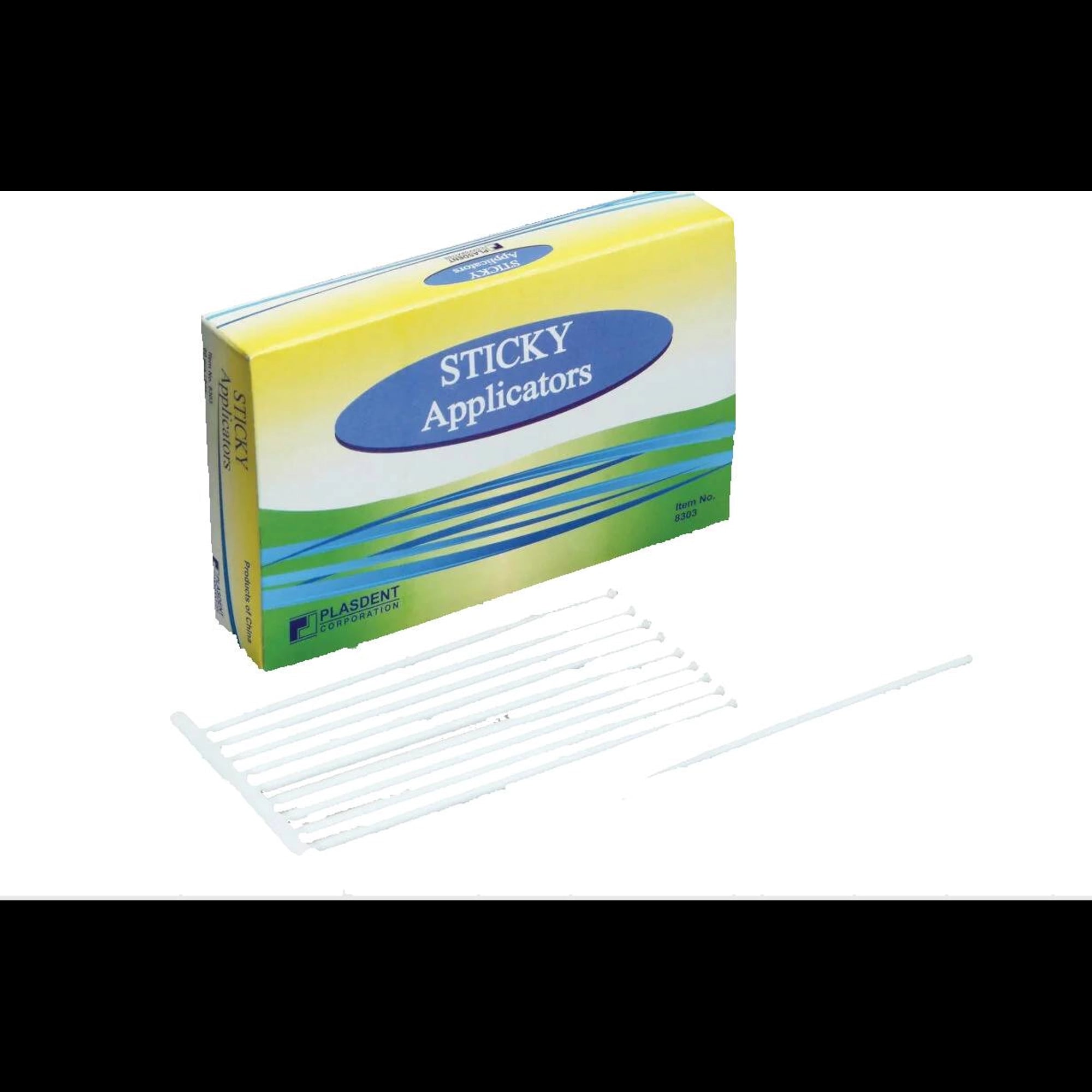 Plasdent Sticky Applicators, White, 4 1/2" Long, Bendable, 60/Box, 8303-1